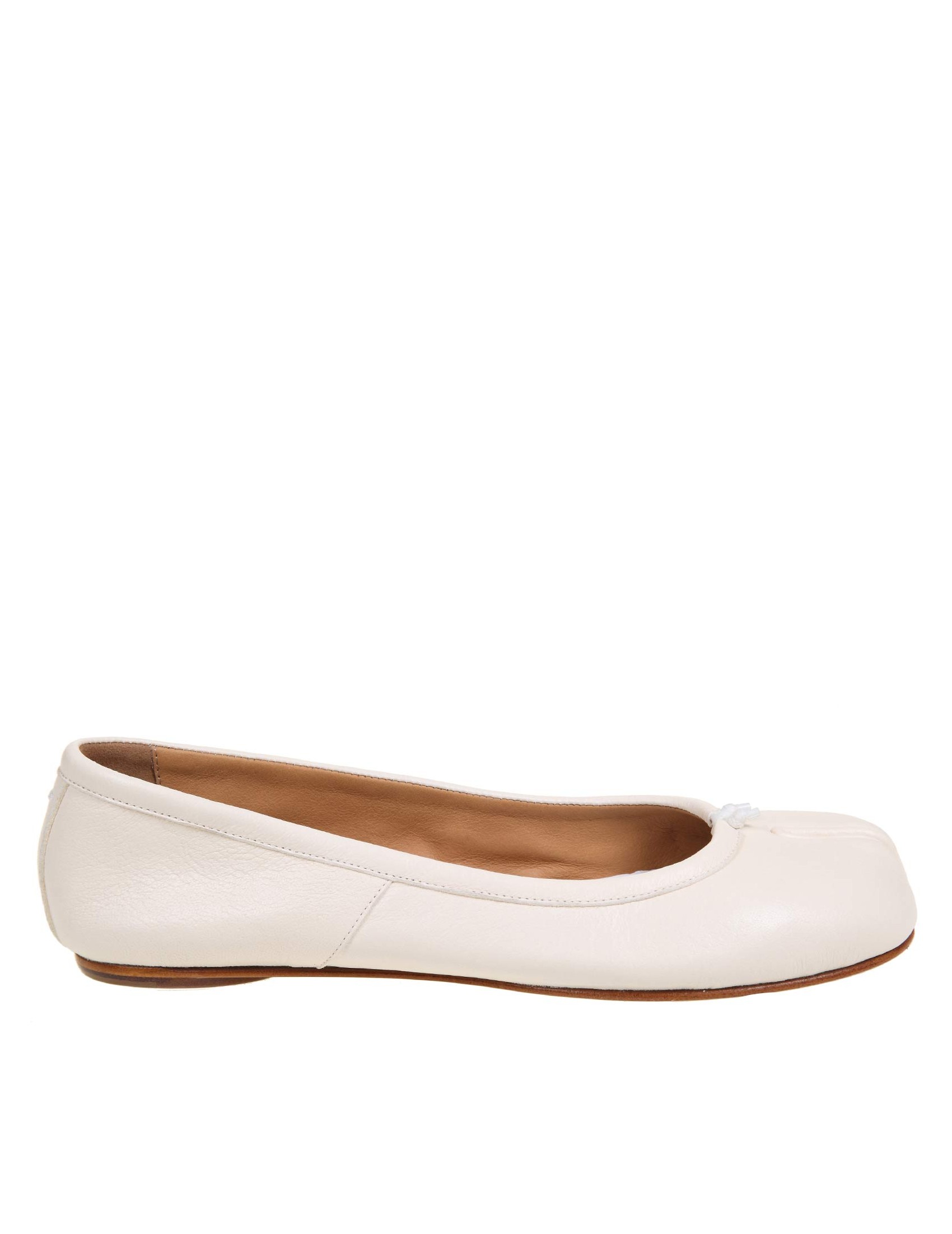 MAISON MARGIELA BALLERINA TABI IN PELLE COLORE CREMA