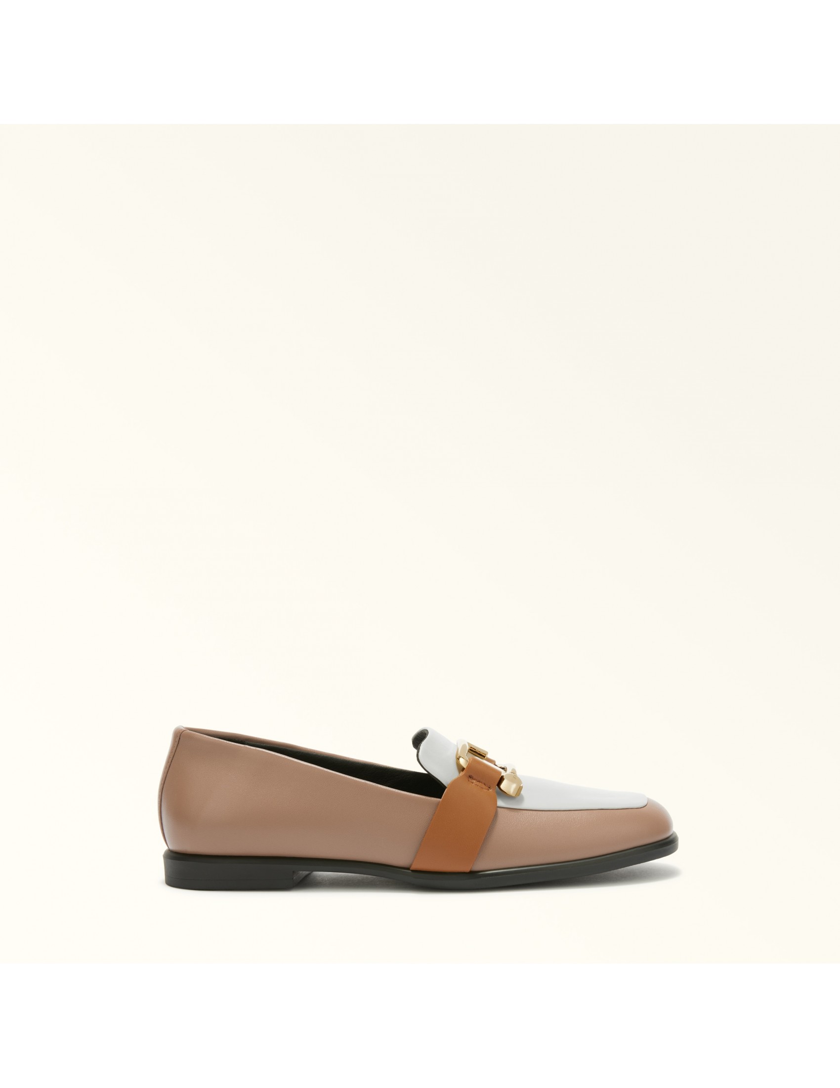 FURLA NUVOLA LOAFERS IN GREIGE LEATHER