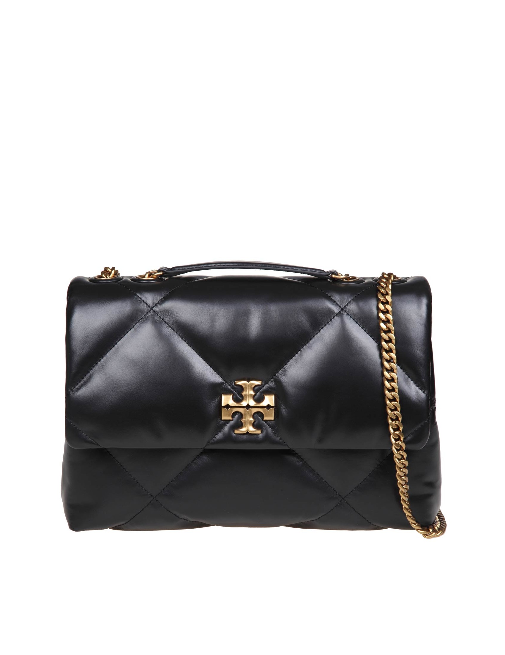 TORY BURCH KIRA DIAMOND SHOULDER BAG IN QUILTED LEATHER COLOR BLACK