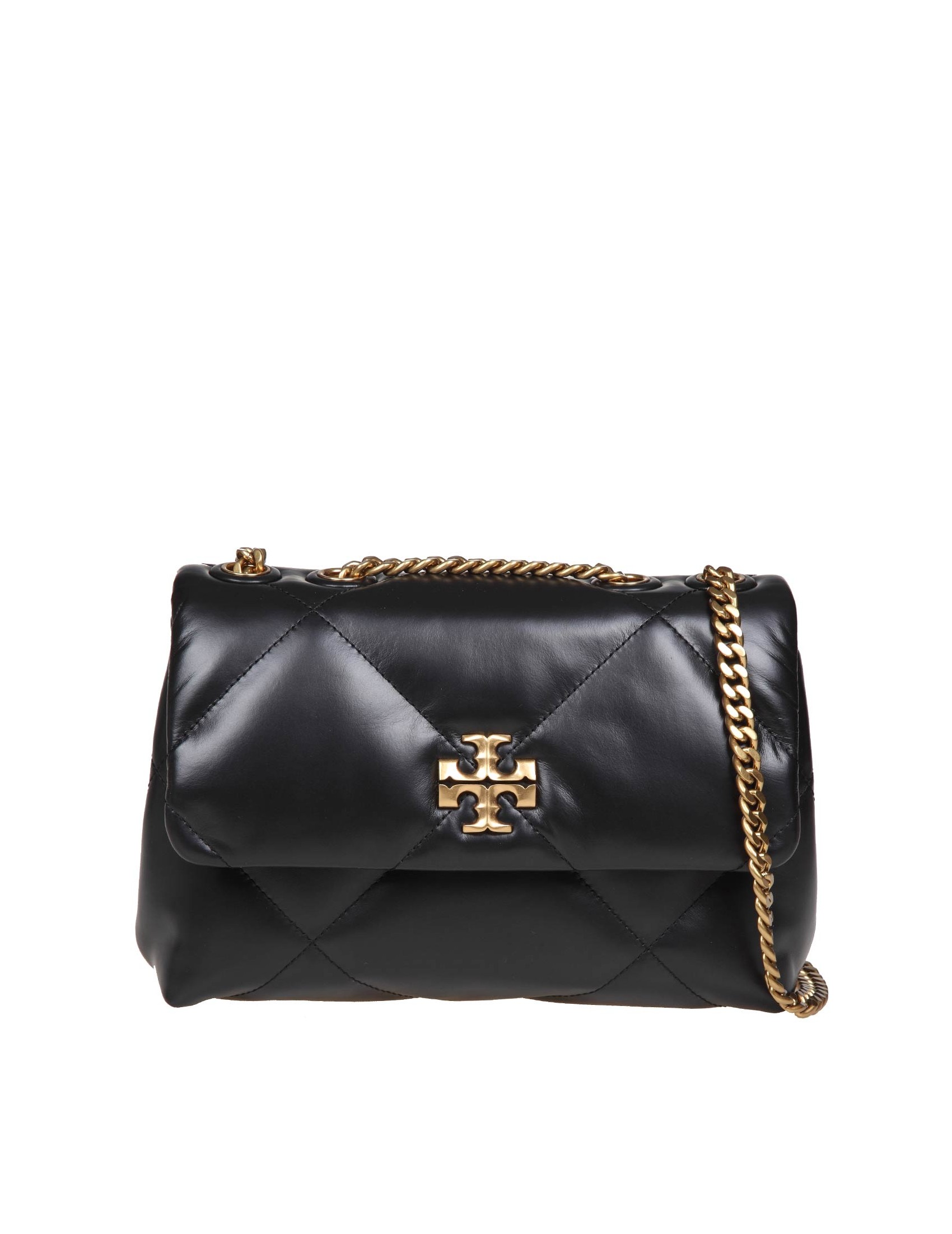 TORY BURCH KIRA DIAMOND SMALL SHOULDER BAG IN QUILTED LEATHER COLOR BLACK