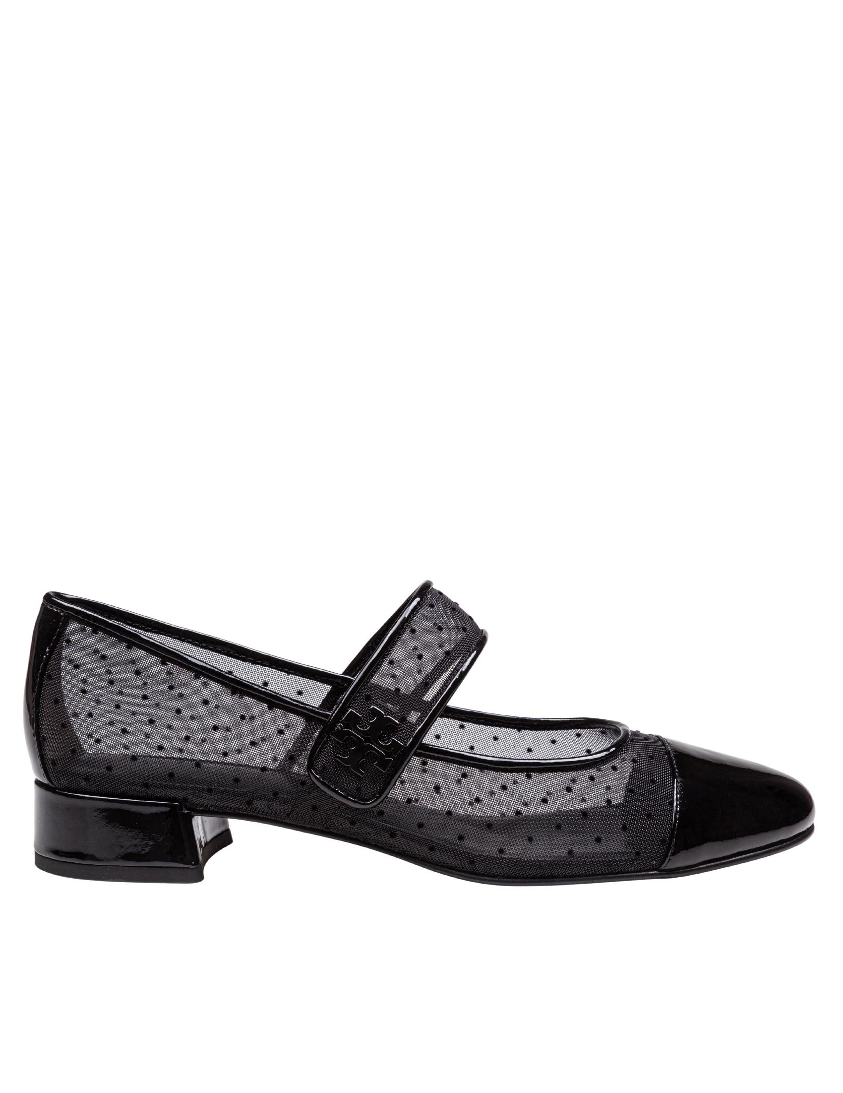 TORY BURCH SCARPA MARY JANE IN RETE A POIS COLORE NERO