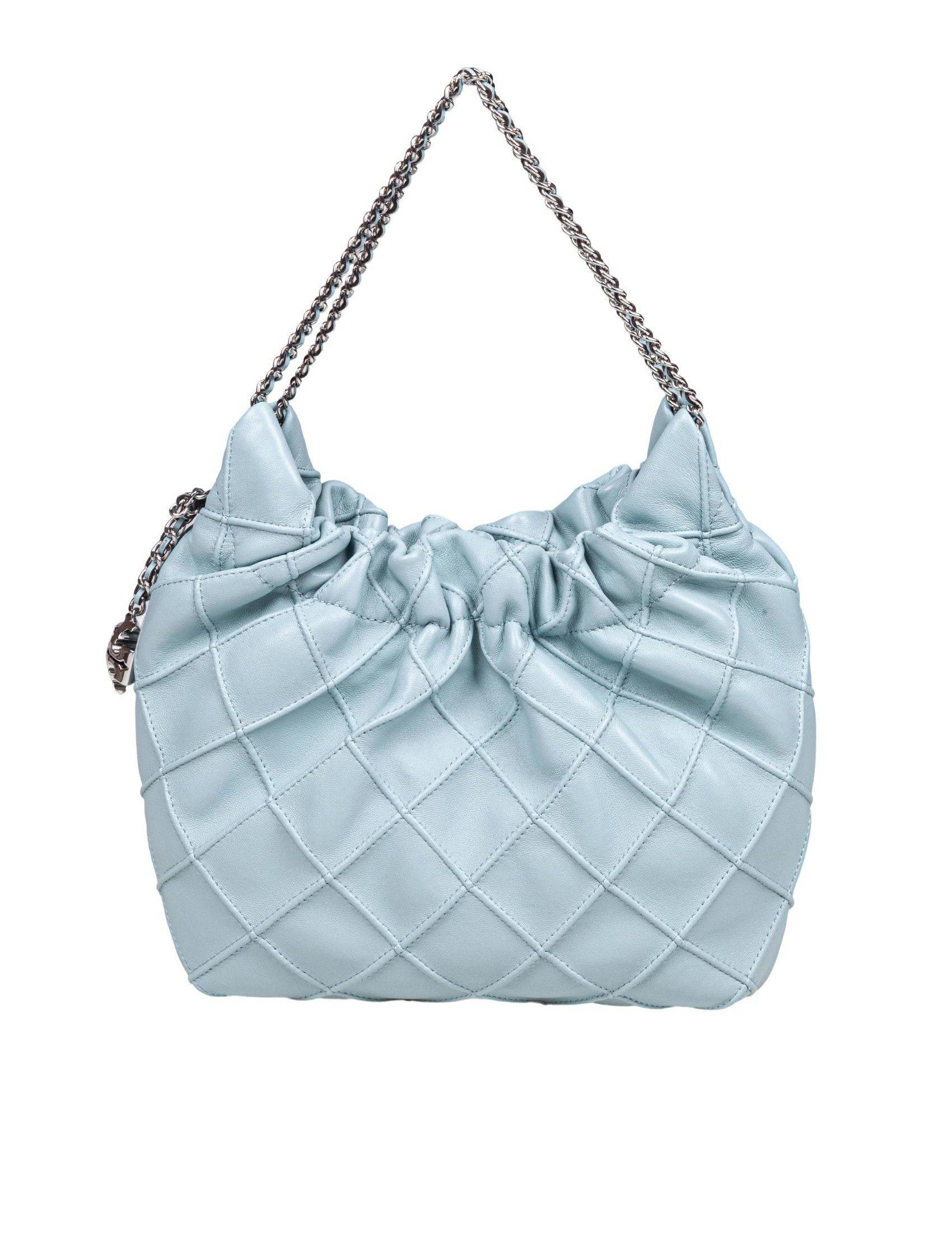 TORY BURCH BORSA FLEMING MINI HOBO IN PELLE COLORE MIST