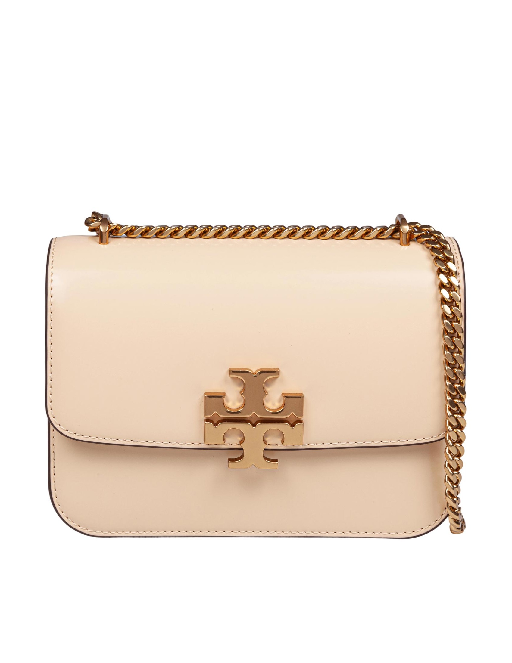 TORY BURCH BORSA A TRACOLLA ELEANOR IN PELLE COLORE VANIGLIA