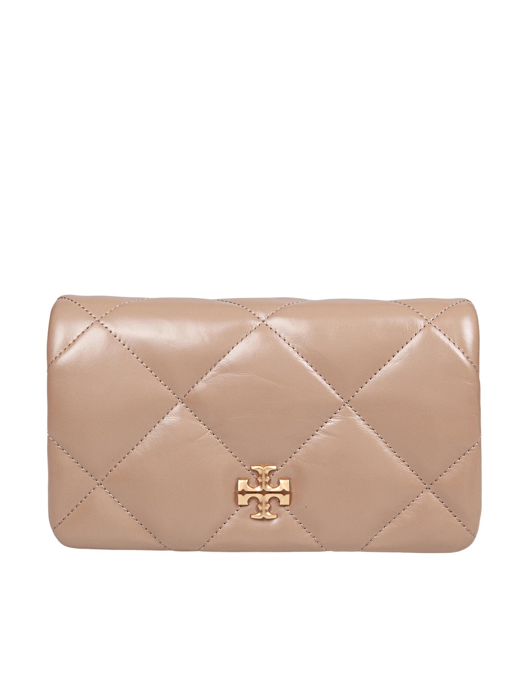 TORY BURCH BORSA PORTAFOGLIO KIRA DIAMOND IN PELLE COLORE TAUPE