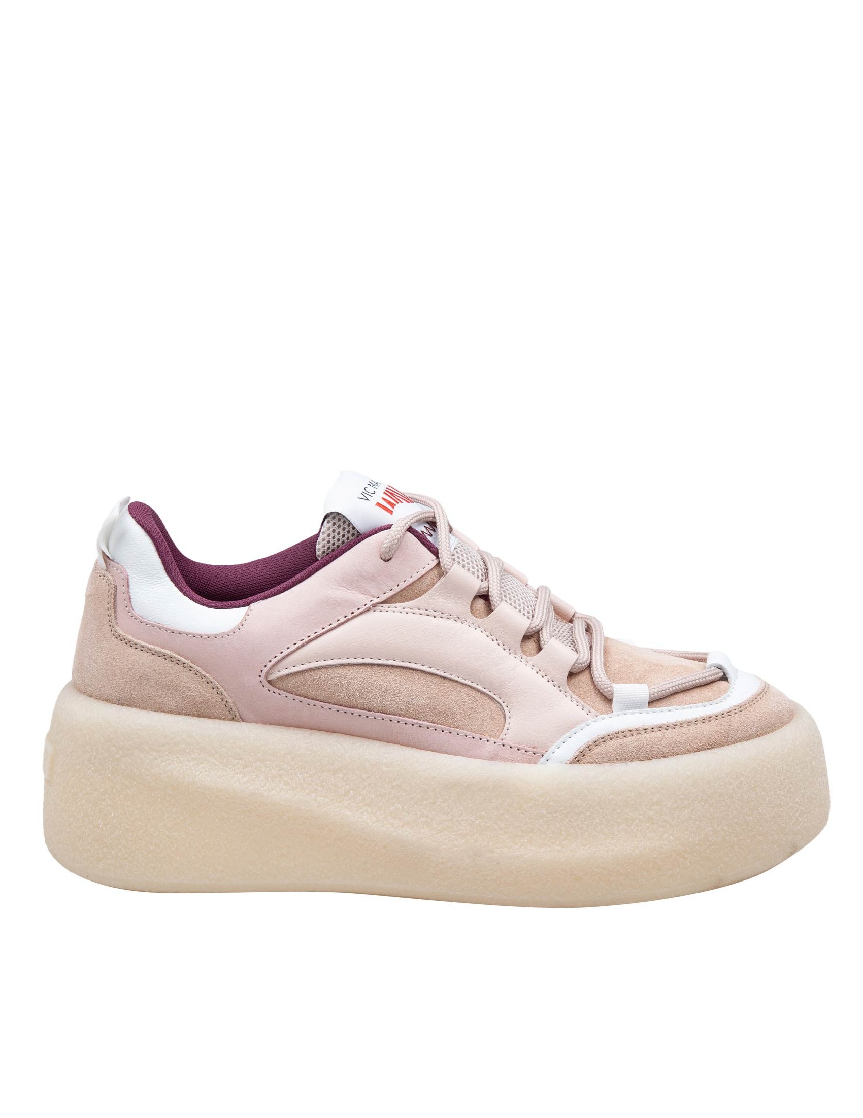 VIC MATIE' SNEAKERS IN PELLE E CAMOSCIO CON PLATEAU