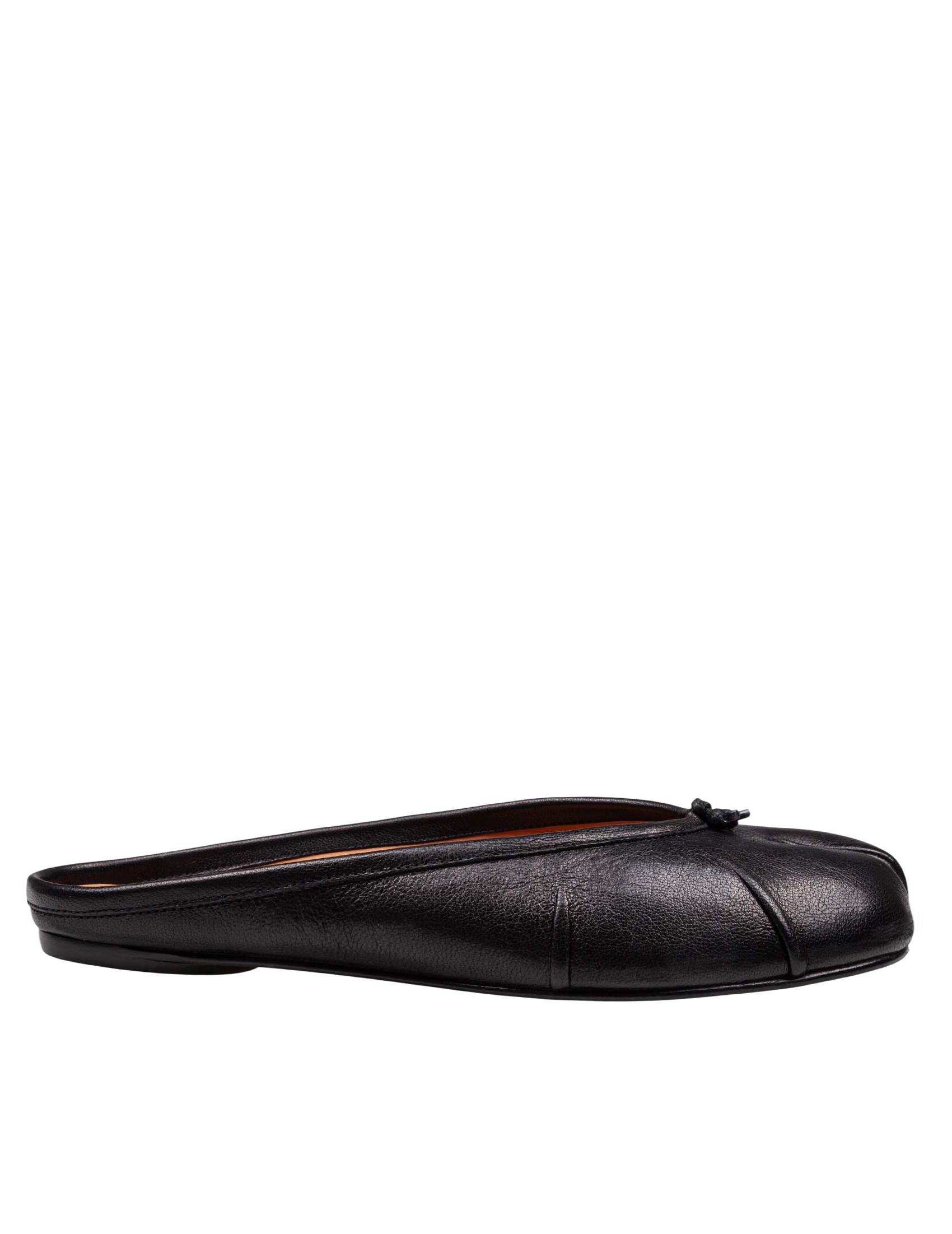 MAISON MARGIELA BALLERINA MULE IN LEATHER BLACK COLOR