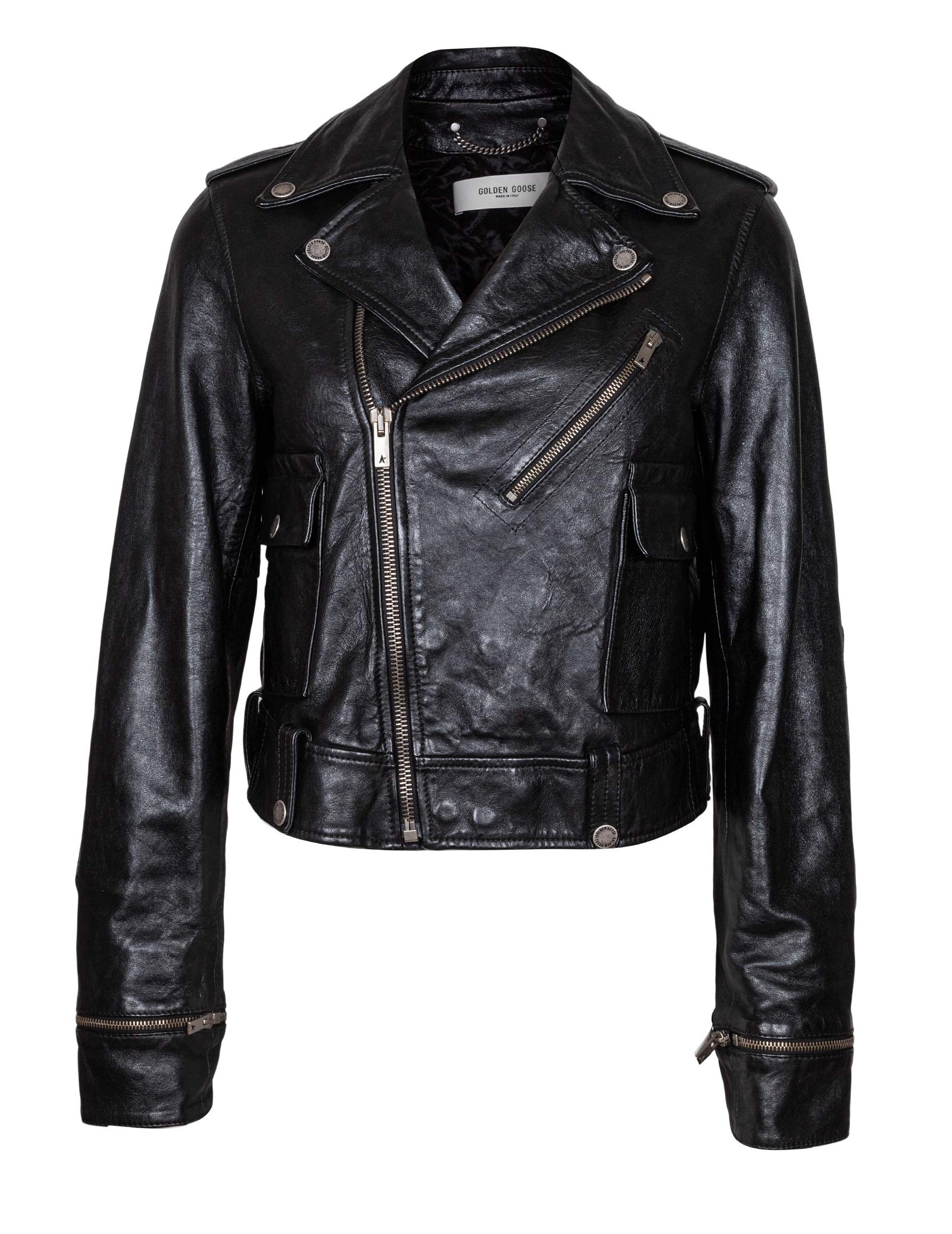 GOLDEN GOOSE LEATHER BIKE JACKET COLOR BLACK