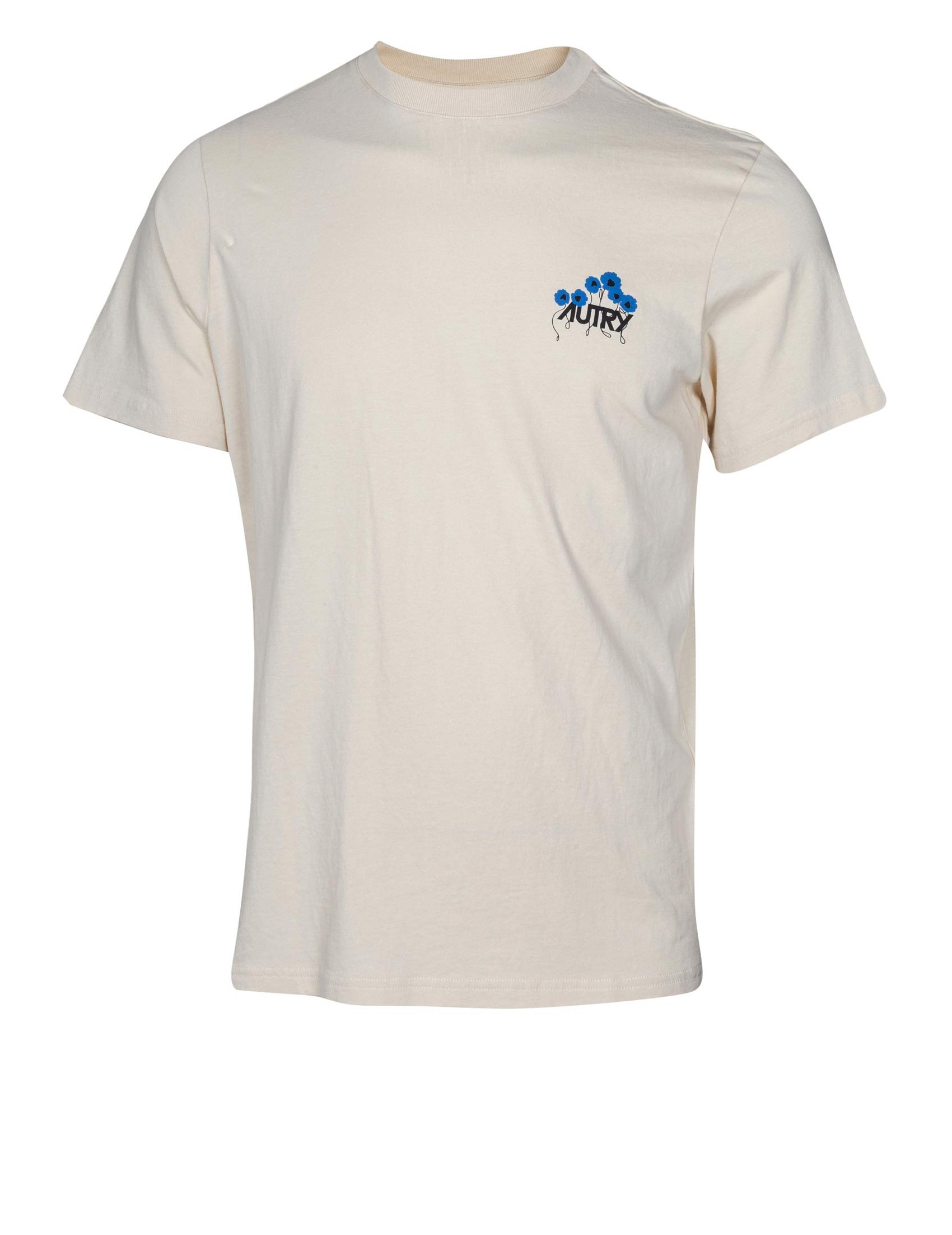 AUTRY COTTON T-SHIRT WITH CREAM COLOR PRINT