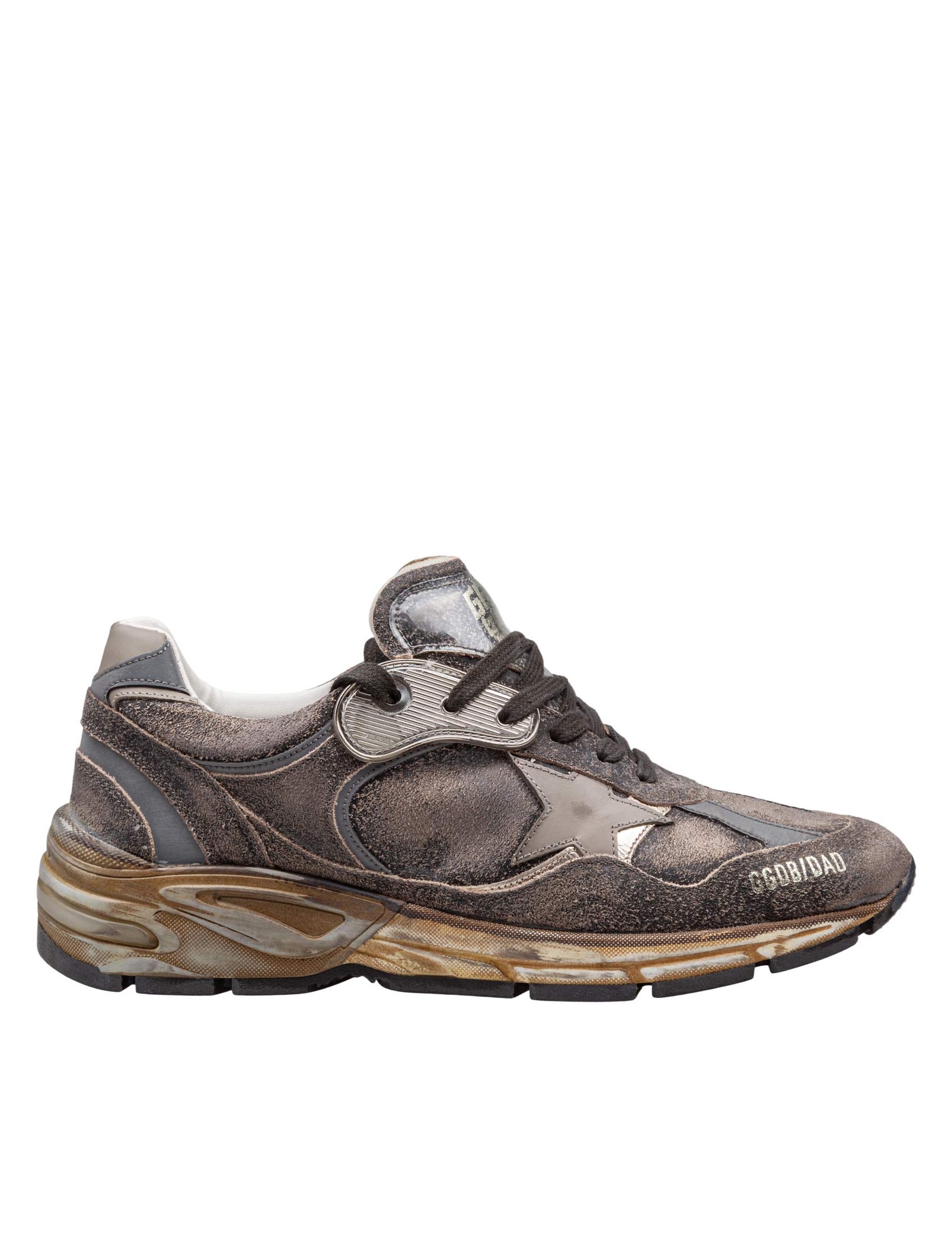 GOLDEN GOOSE SNEAKERS RUNNING DAD STAR IN LEATHER COLOR GREY