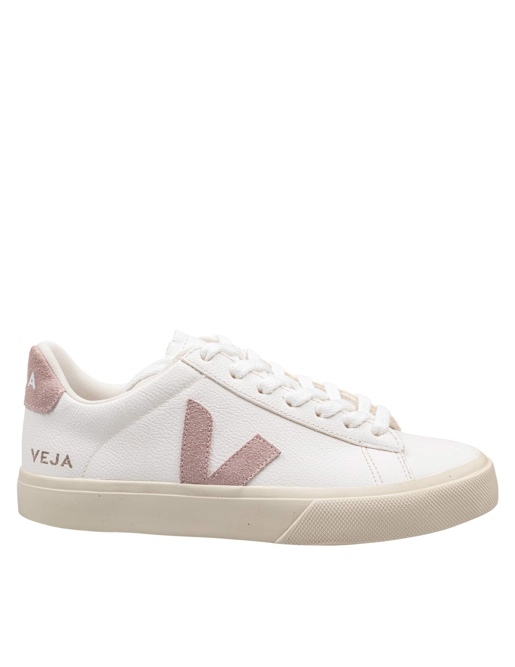 VEJA SNEAKERS CAMPO IN CHROME/FREE LEATHER COLOR WHITE/PINK