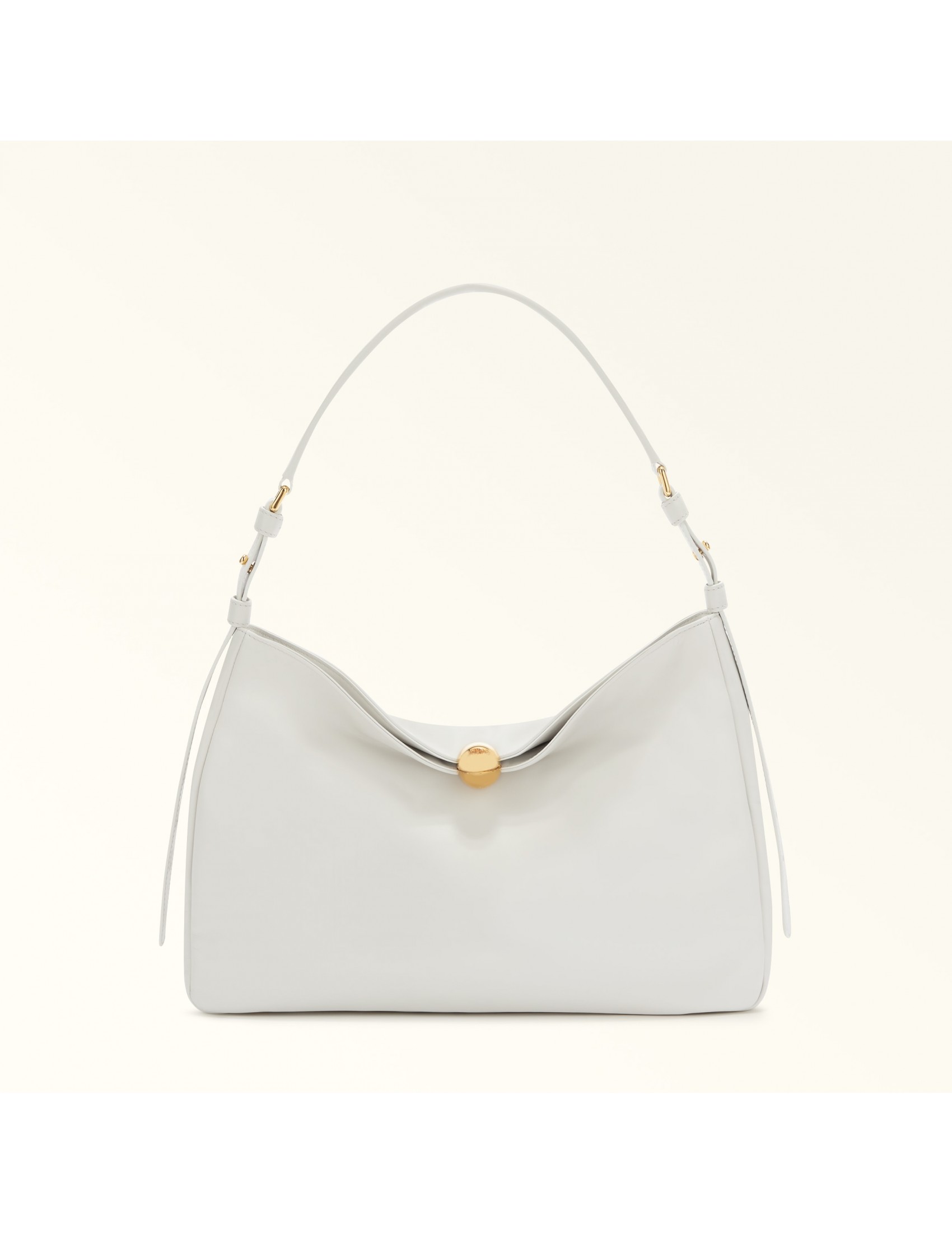 FURLA SFERA SOFT L SHOULDER BAG IN MARSHMALLOW COLOR LEATHER