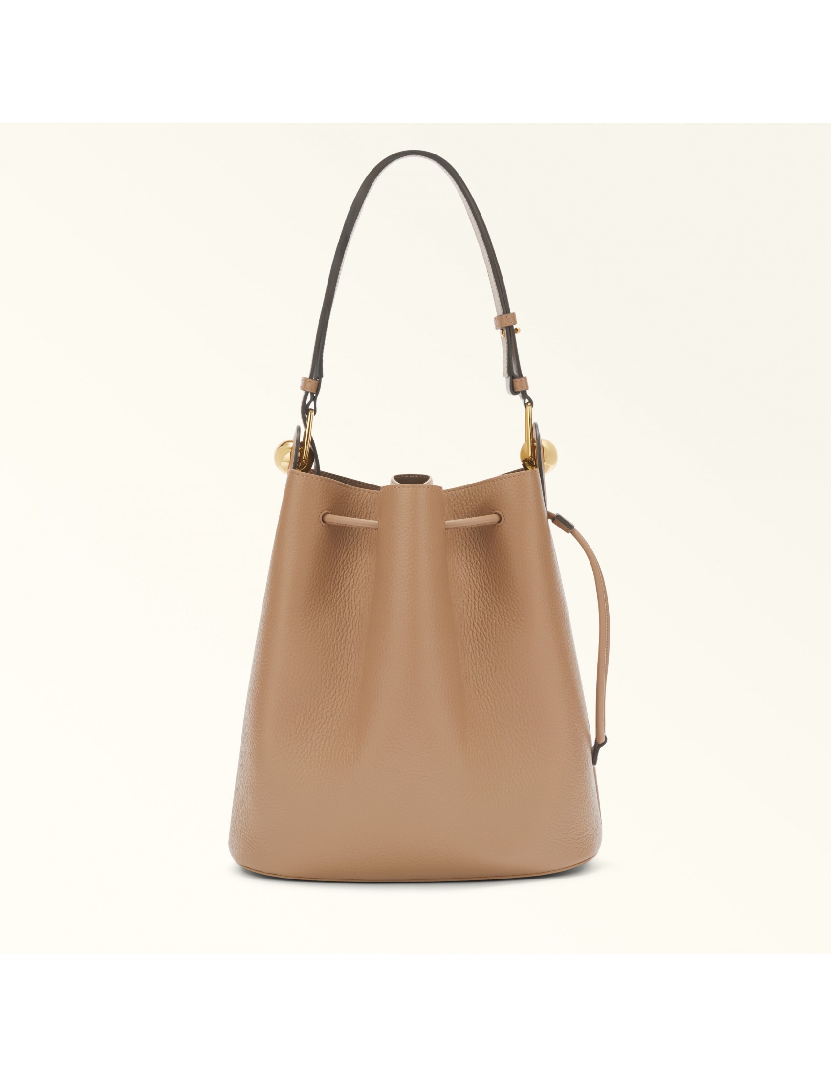 FURLA SFERA S BUCKET BAG IN DESERT COLOR LEATHER