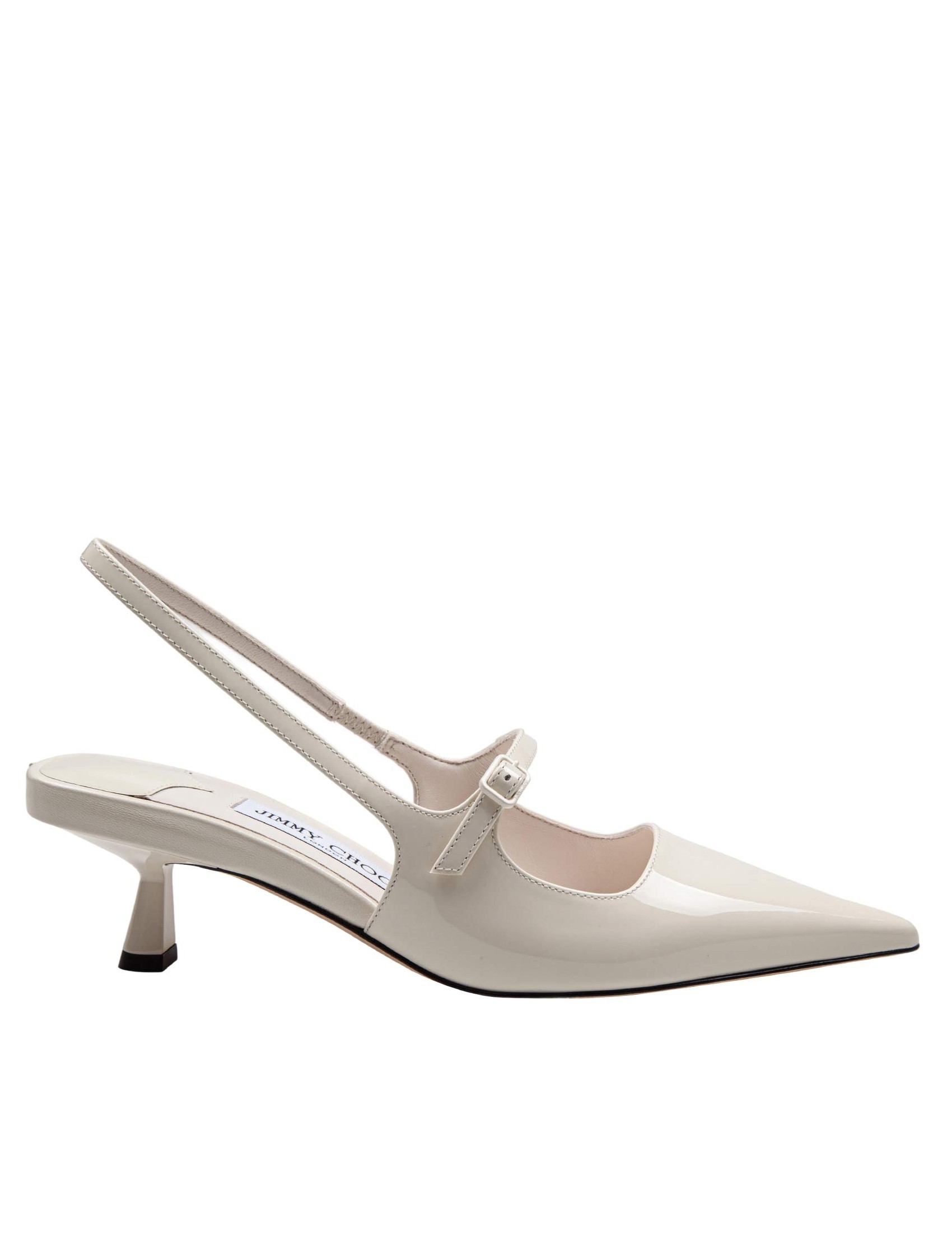 JIMMY CHOO SLINGBACK IN PATENT LEATHER, MILK COLOR