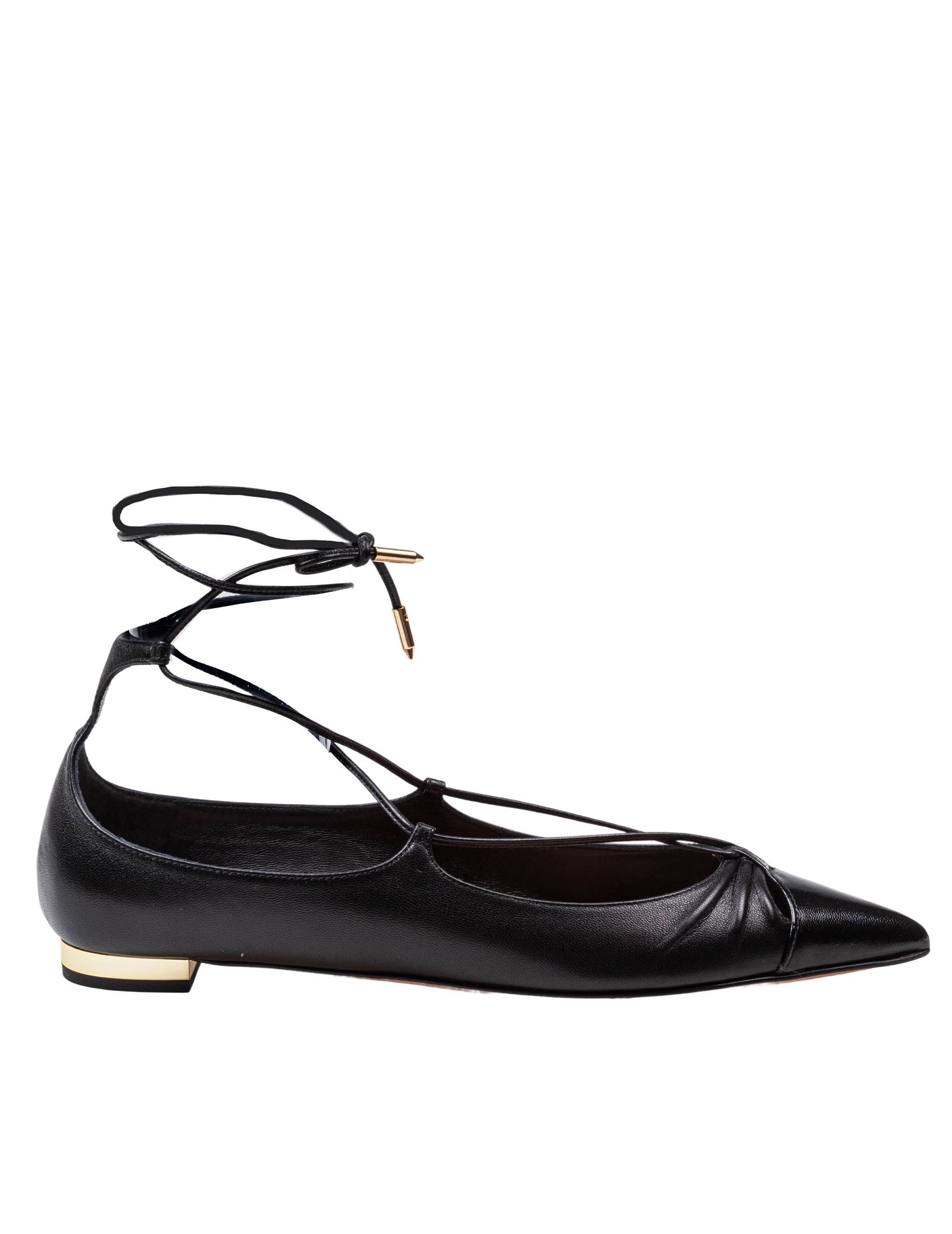 AQUAZZURA GABI FLAT IN NAPPA COLOR BLACK