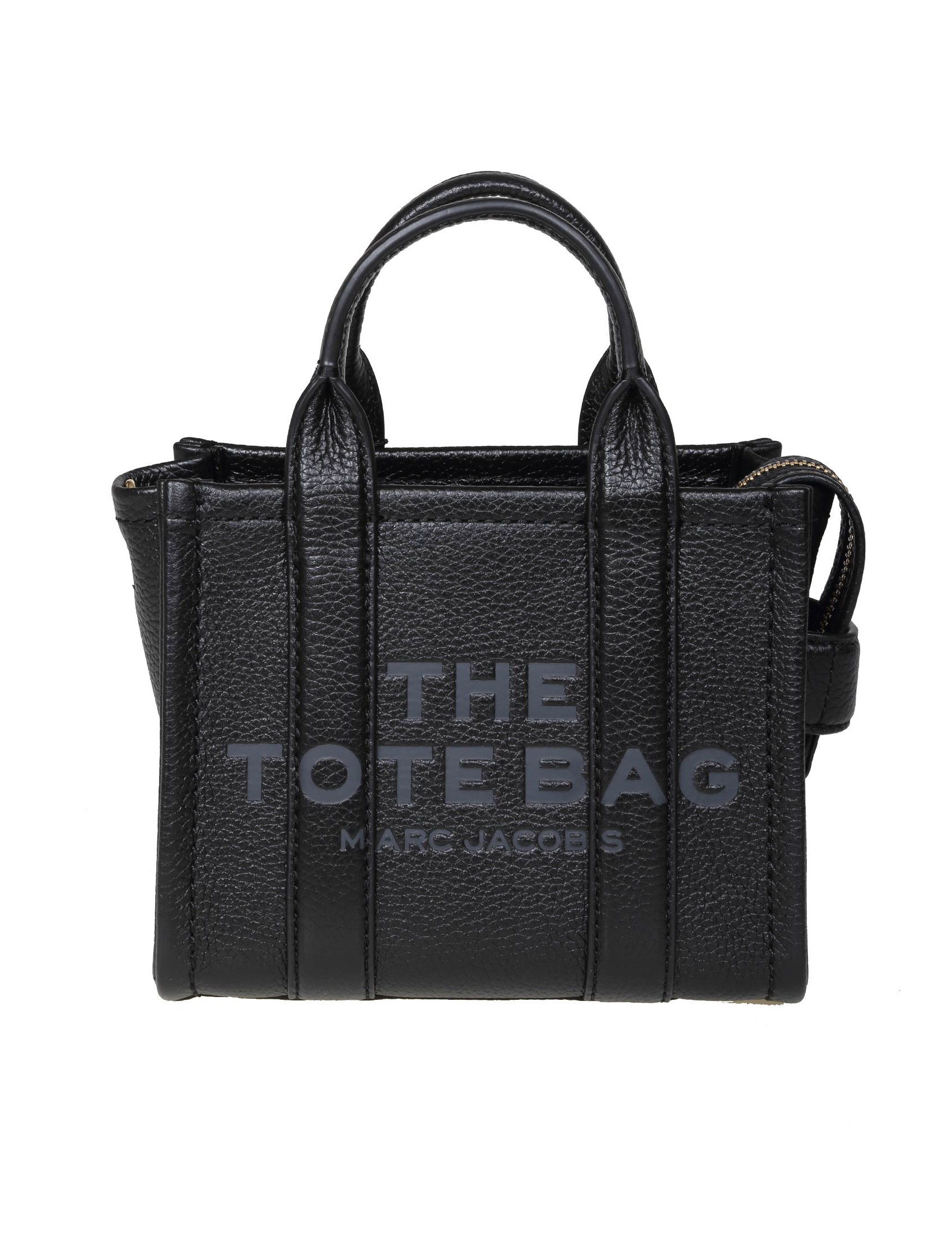 MARC JACOBS THE MINI TOTE IN BLACK LEATHER