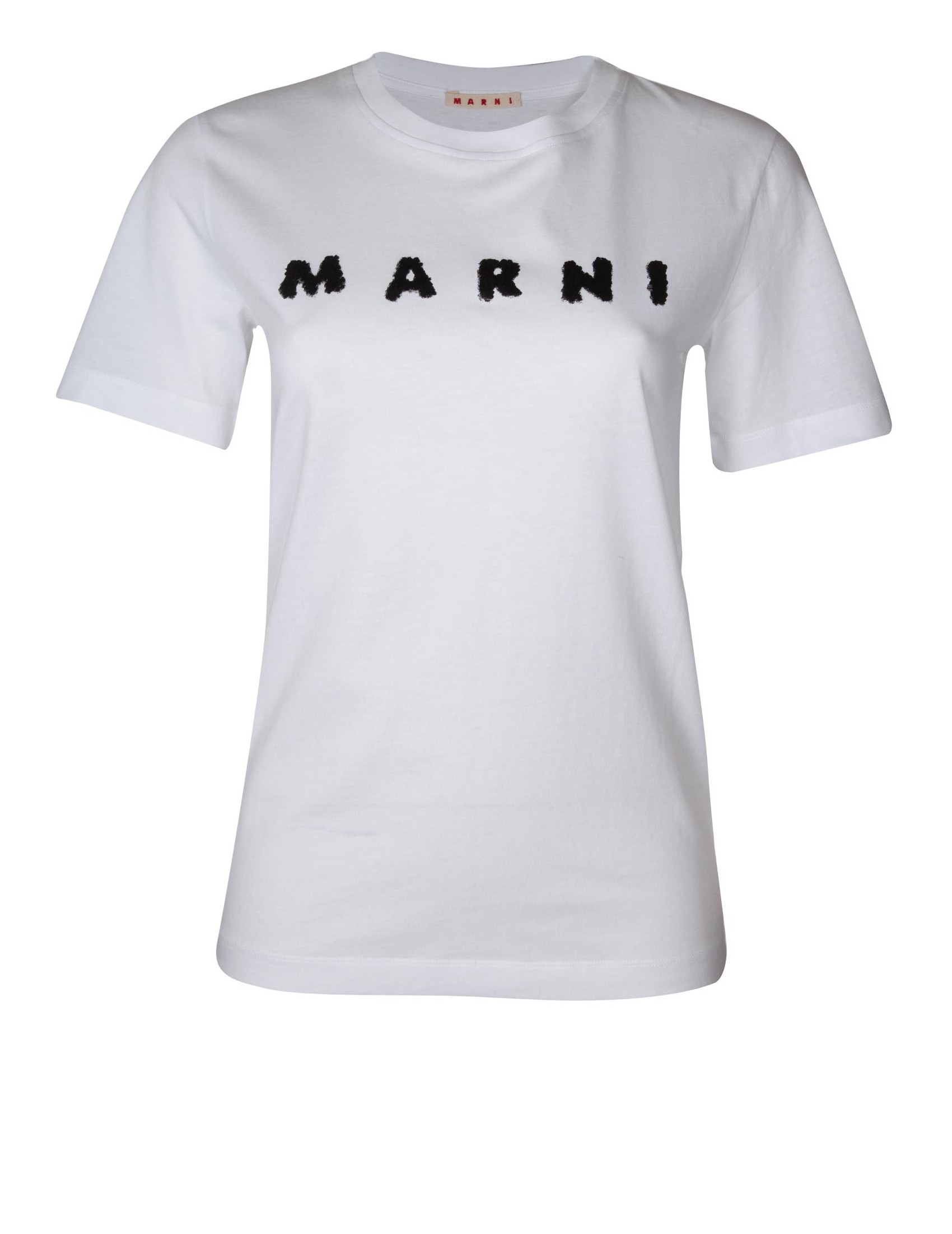 MARNI COTTON T-SHIRT WITH MARNI SCRIBBLED LOGO