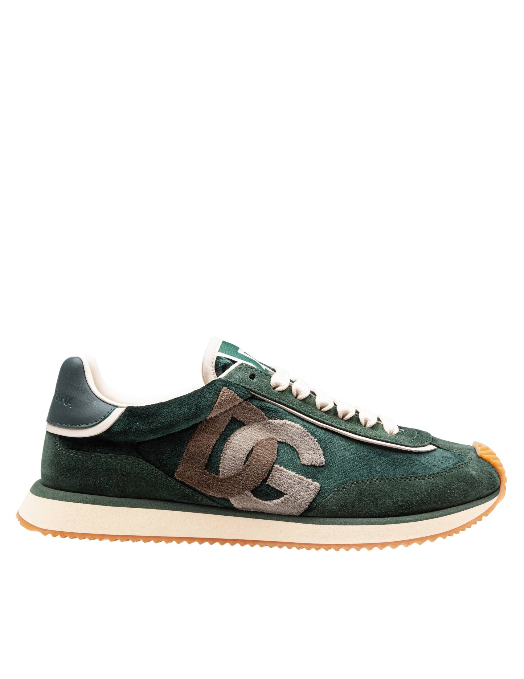 DOLCE & GABBANA SNEAKERS CUSHION IN MIXED MATERIALS COLOR GREEN