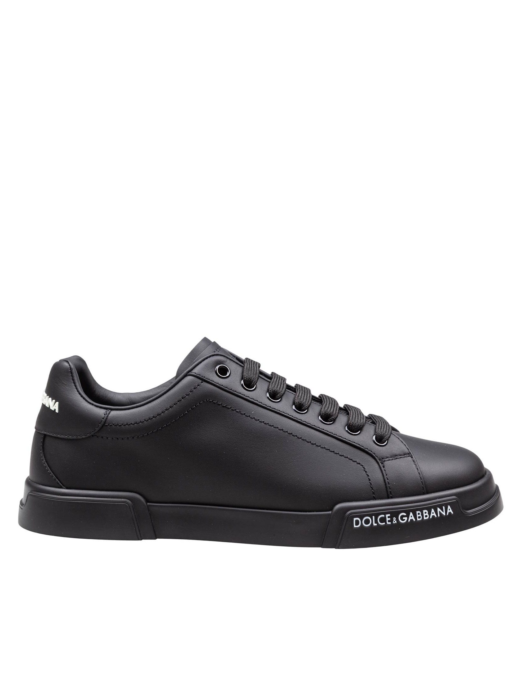 DOLCE & GABBANA SNEAKERS PORTOFINO IN NAPPA COLORE NERO