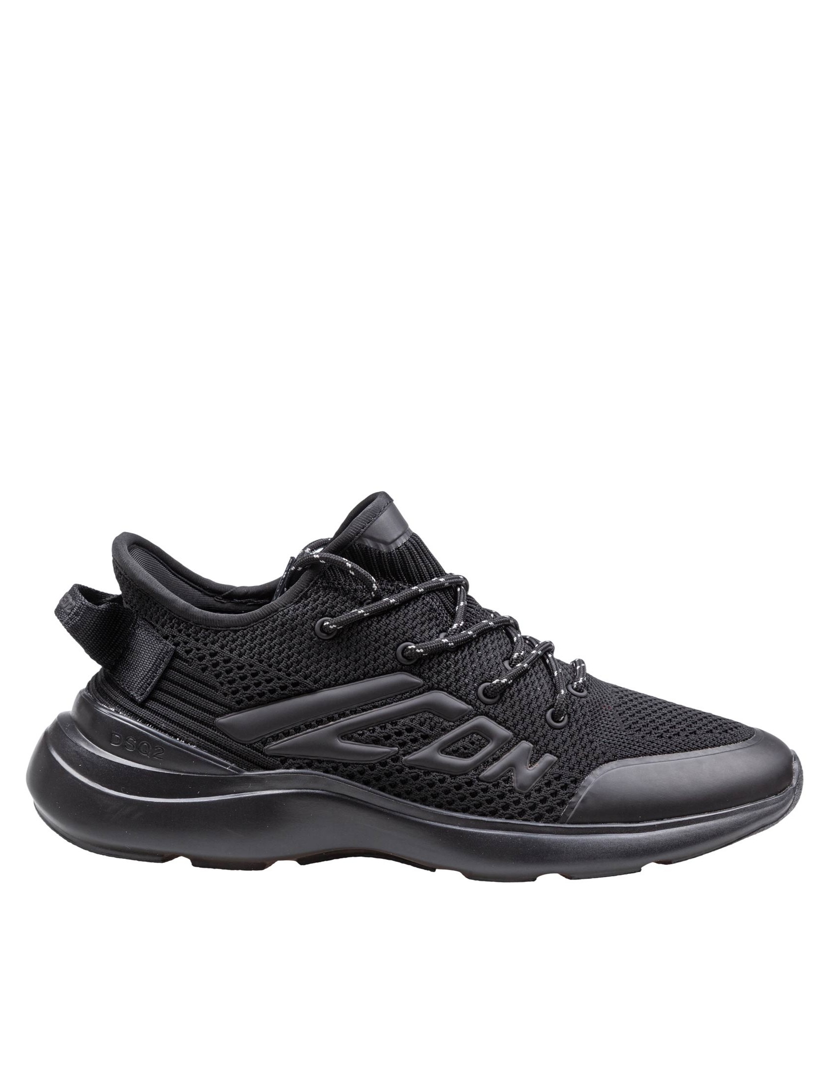 DSQUARED2 SNEAKERS FLY IN MAGLIA STRETCH COLORE NERO