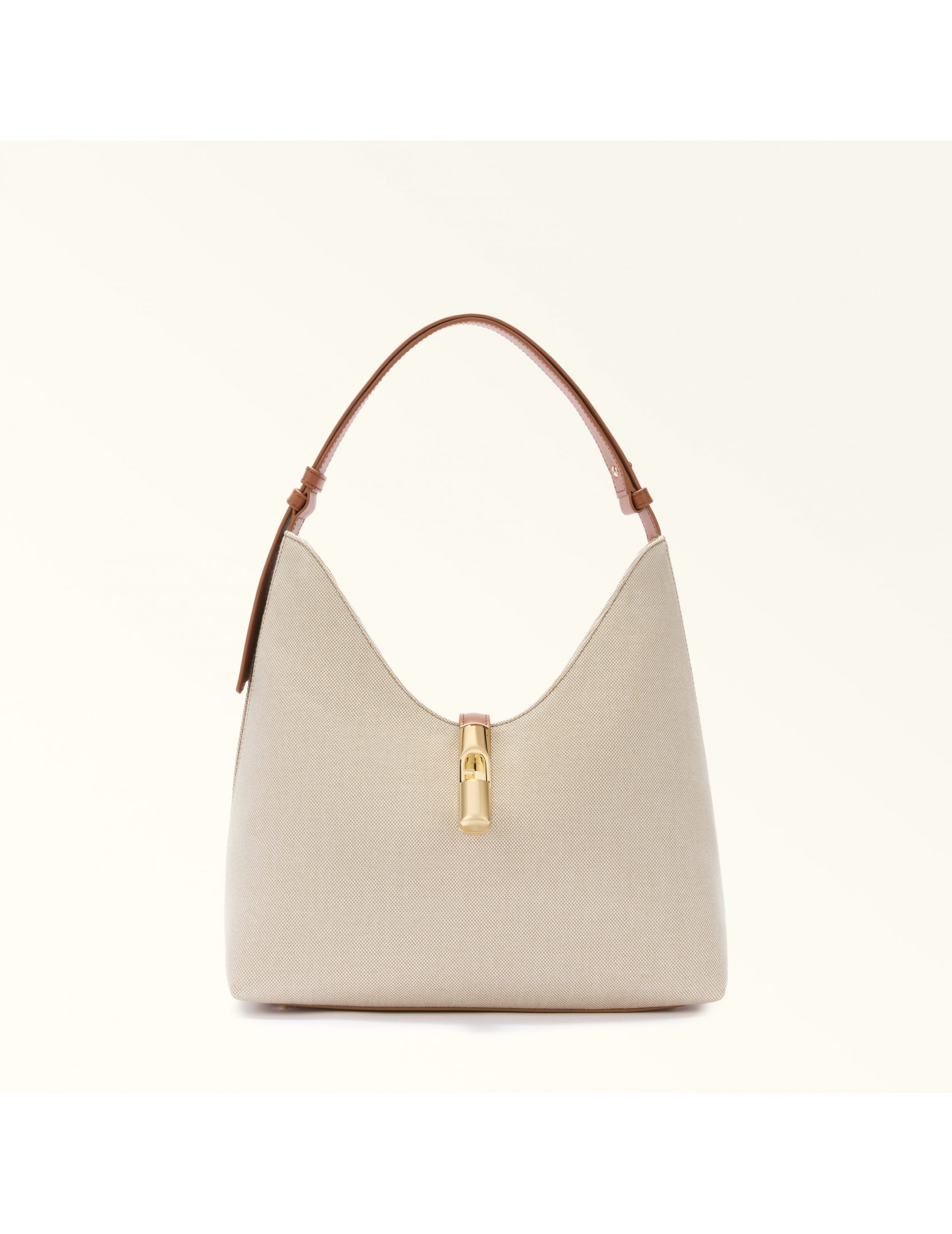 FURLA BORSA GOCCIA M HOBO IN CANVAS COLORE NATURALE/BRANBY