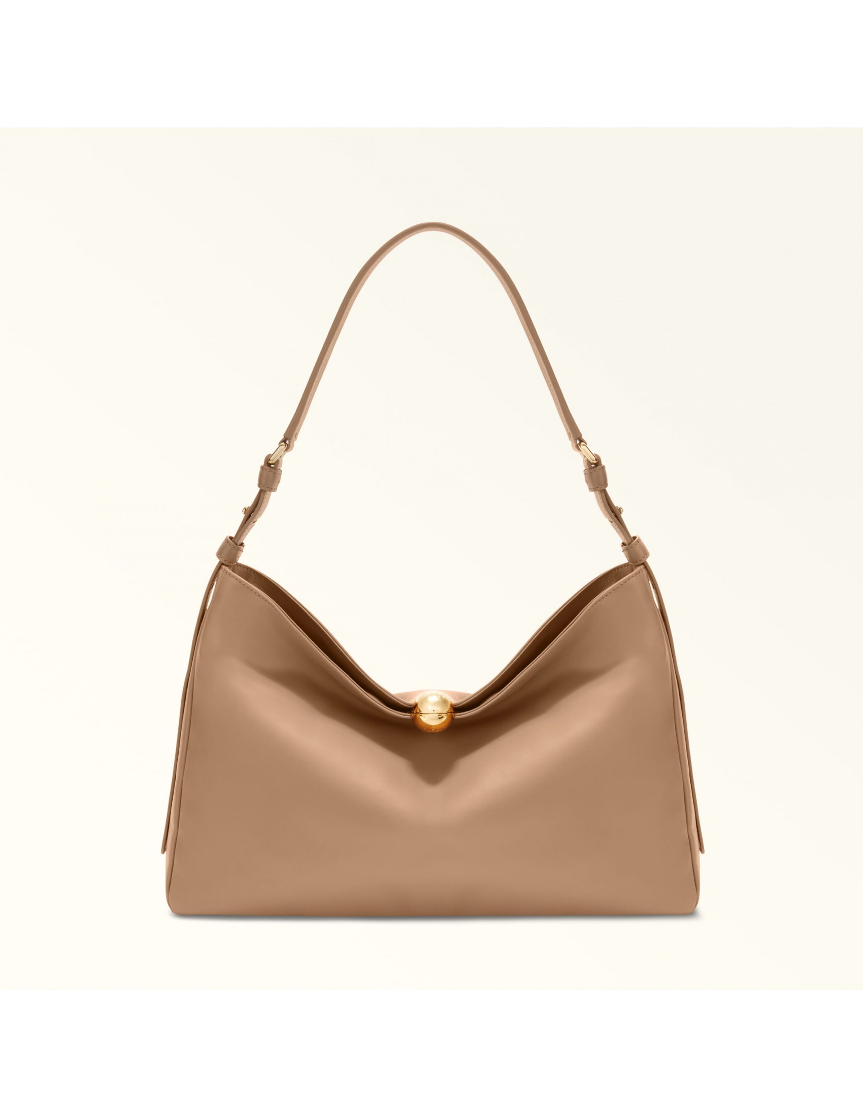 FURLA SFERA SOFT L SHOULDER BAG IN DESERT COLOR LEATHER