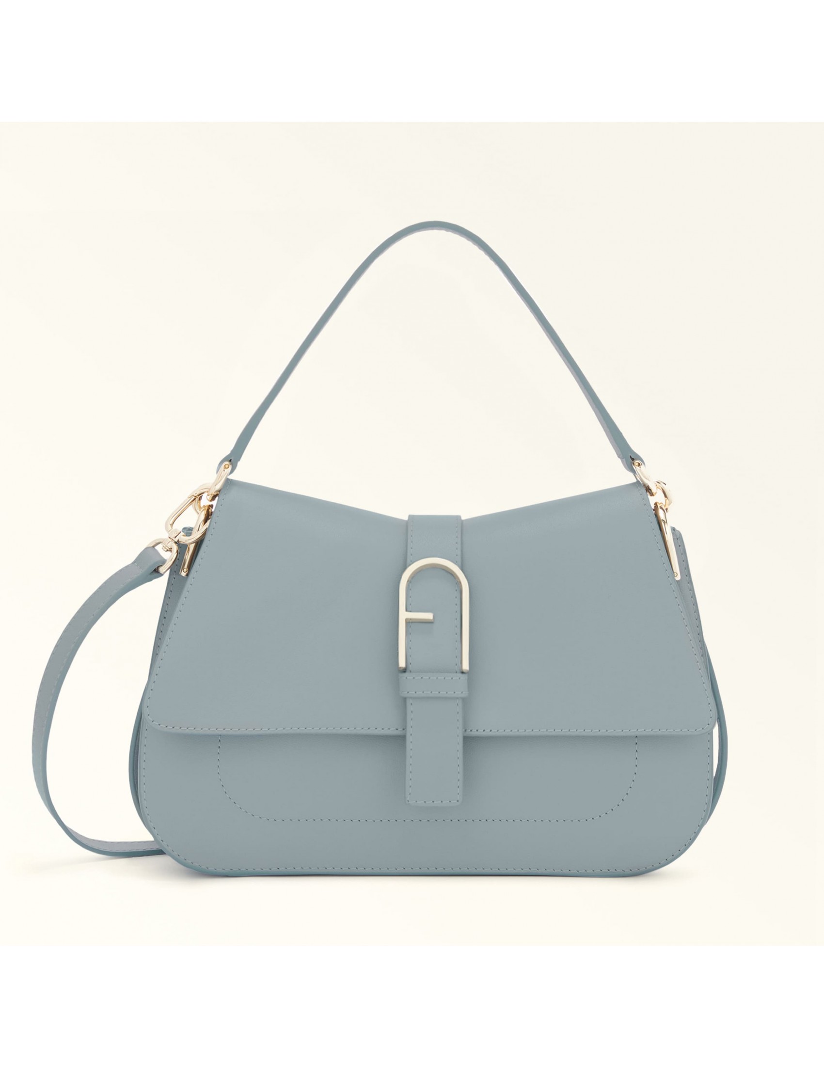 FURLA BORSA A MANO FLOW M IN PELLE COLORE NUVOLA