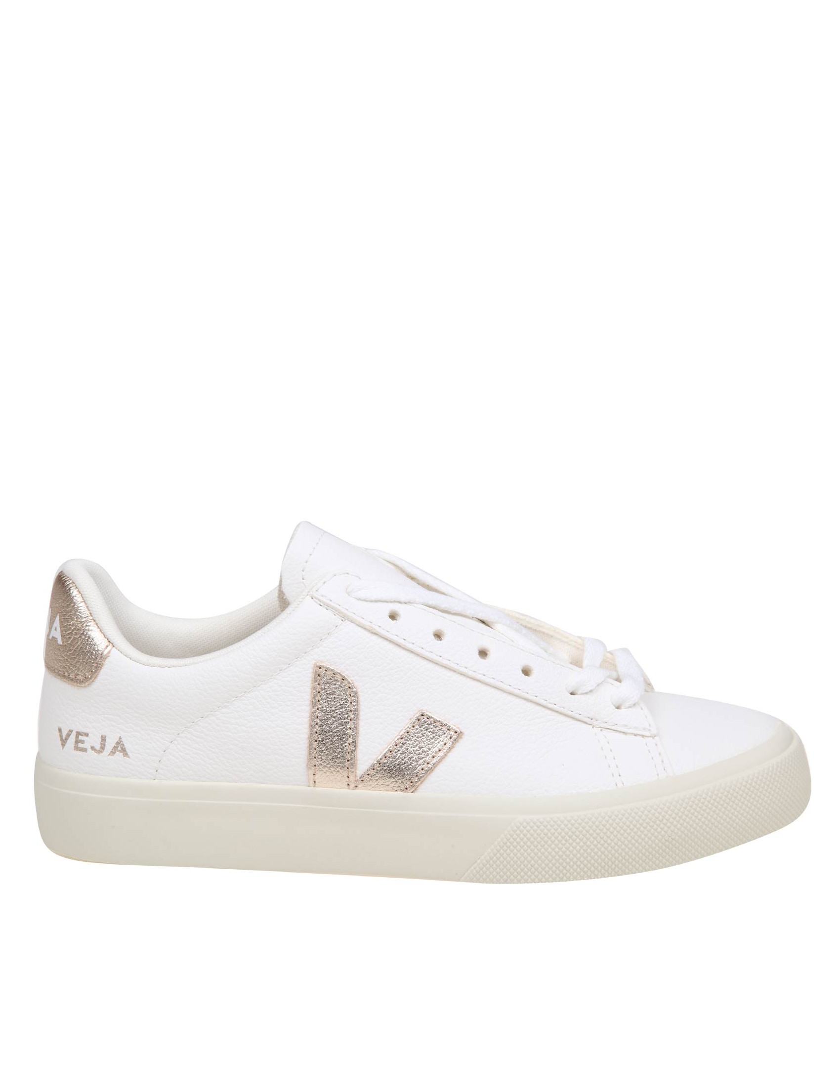 VEJA CAMPO CHROMEFREE IN PELLE COLORE BIANCO/PLATINO