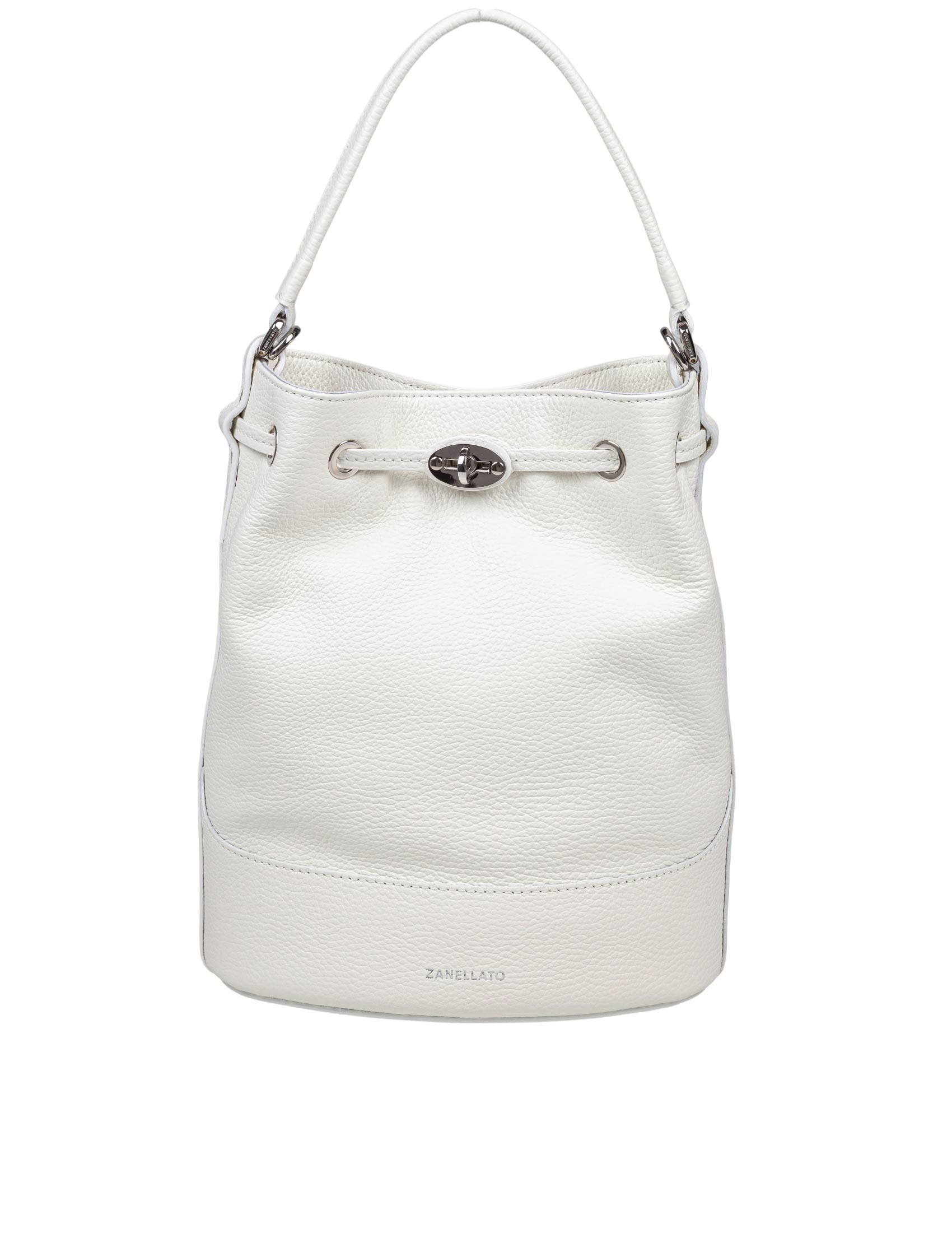 ZANELLATO MONDA' DAILY DAY S BUCKET BAG IN MILK COLOR LEATHER