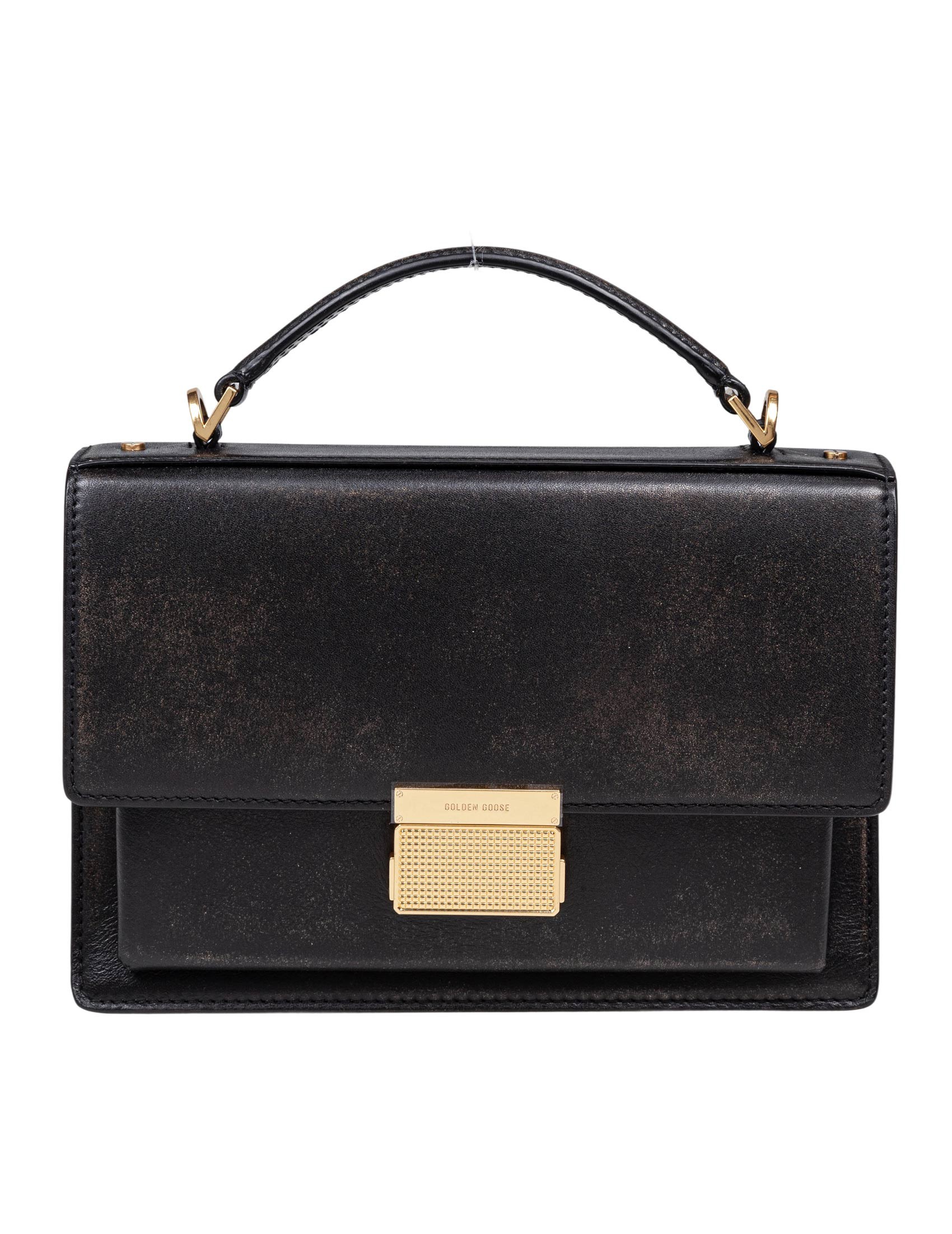 GOLDEN GOOSE VENEZIA HANDBAG IN BLACK LEATHER