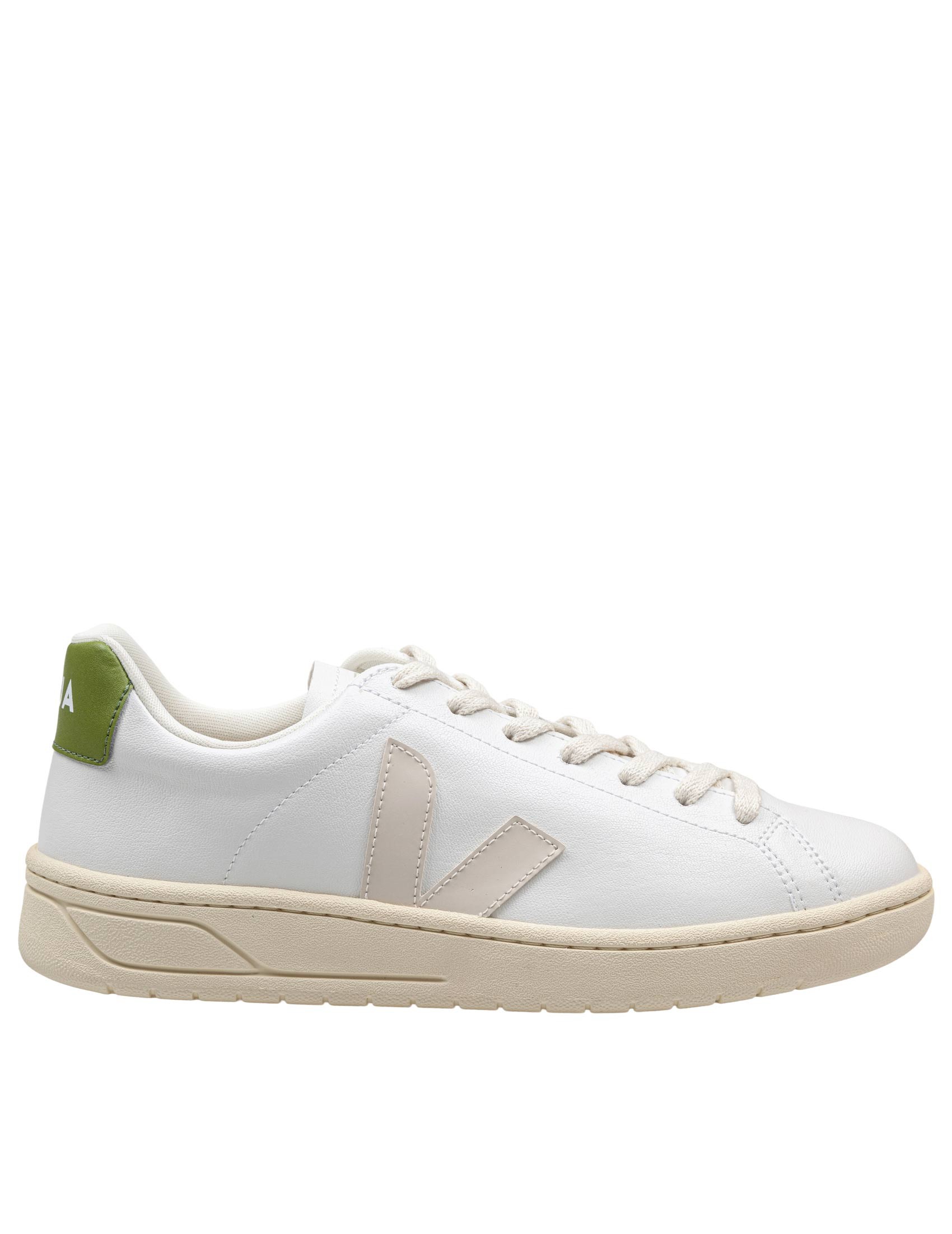 VEJA URCA SNEAKERS IN COATED COTTON COLOR WHITE/GREEN