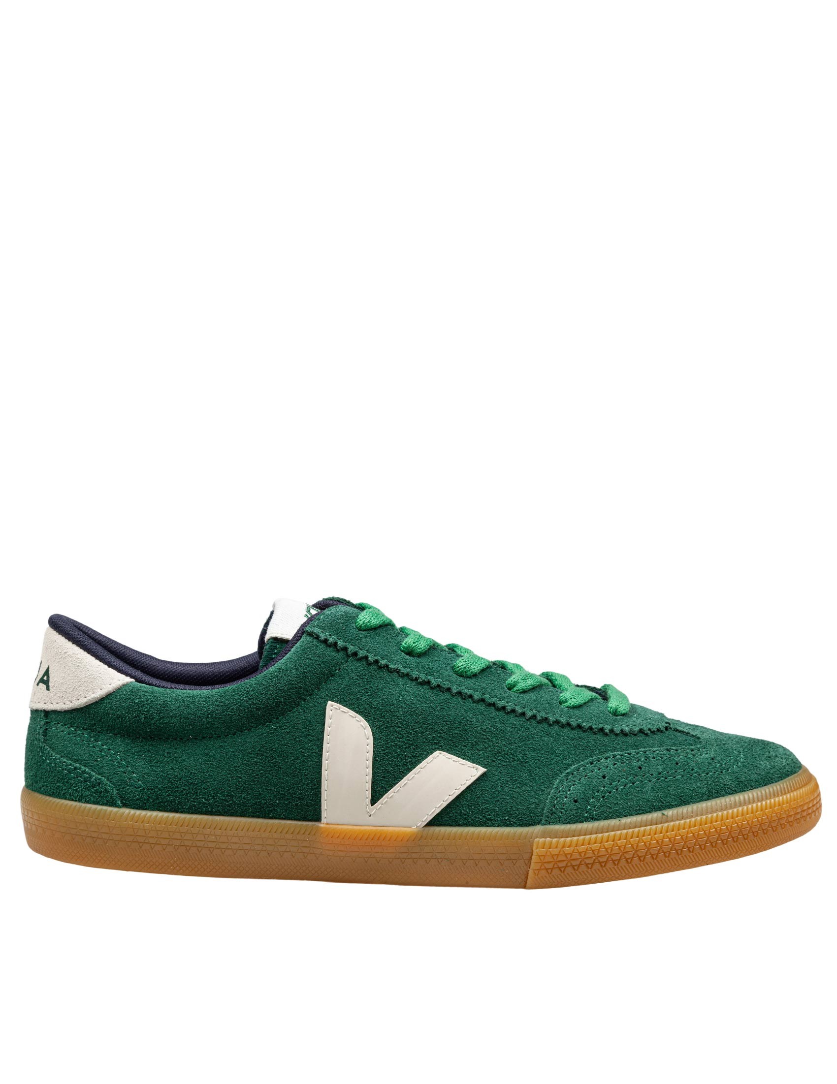 VEJA SNEAKERS VOLLEY IN CAMOSCIO COLORE VERDE