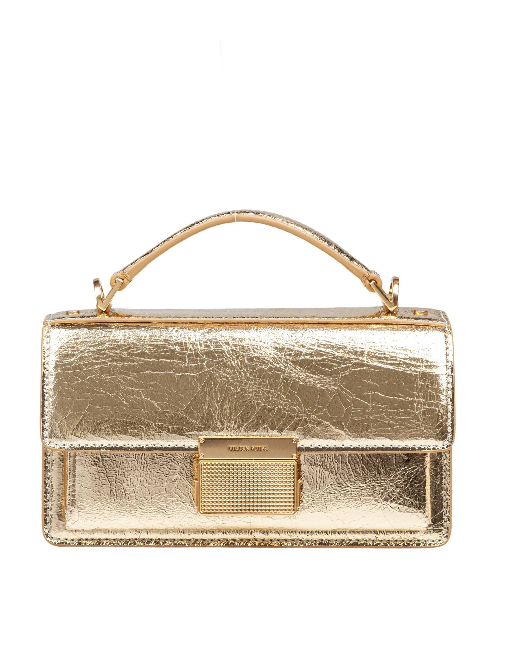 GOLDEN GOOSE VENEZIA SMALL HANDBAG IN GOLD COLOR LEATHER