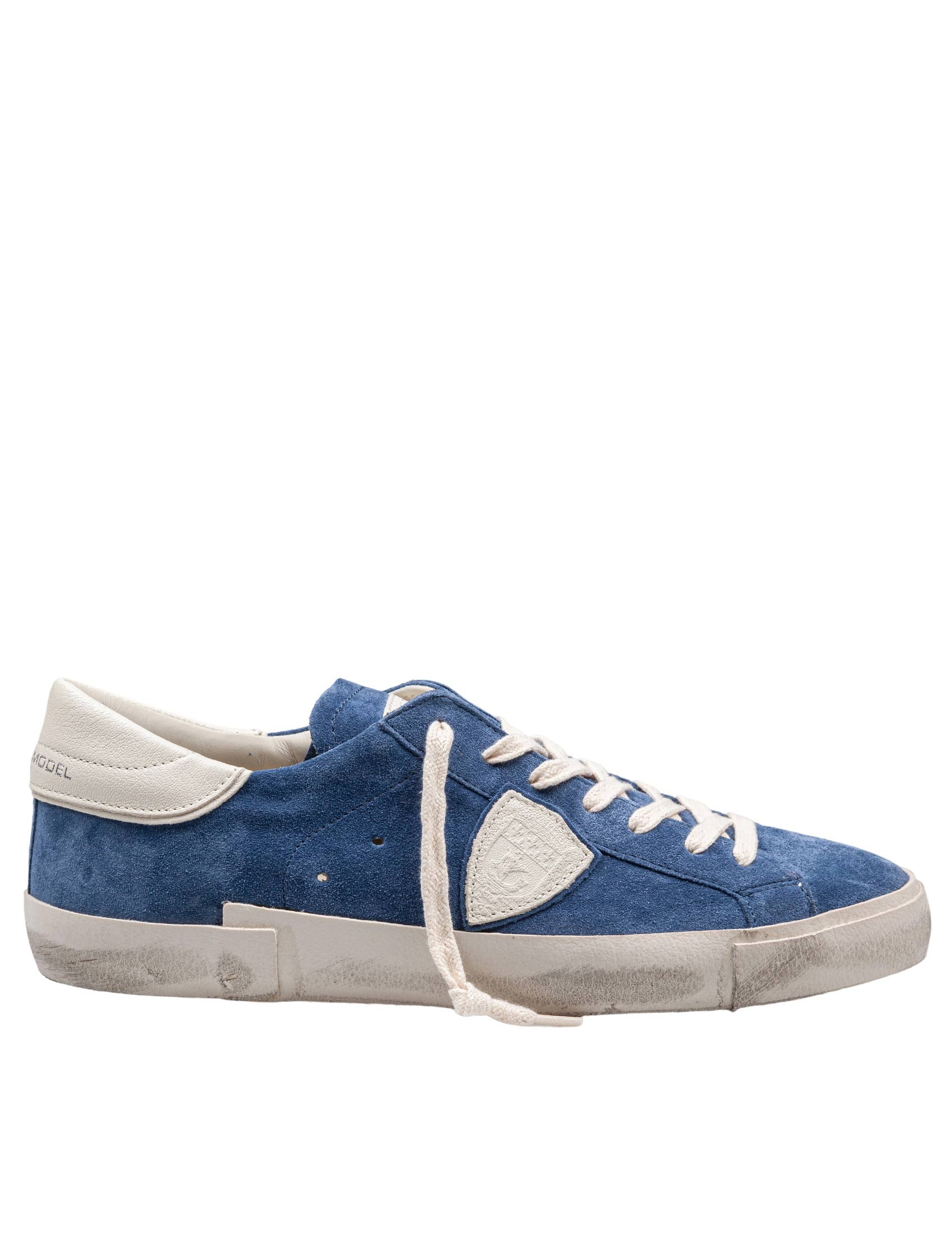 PHILIPPE MODEL PRSX SUEDE SNEAKERS COLOR JEANS BLUE