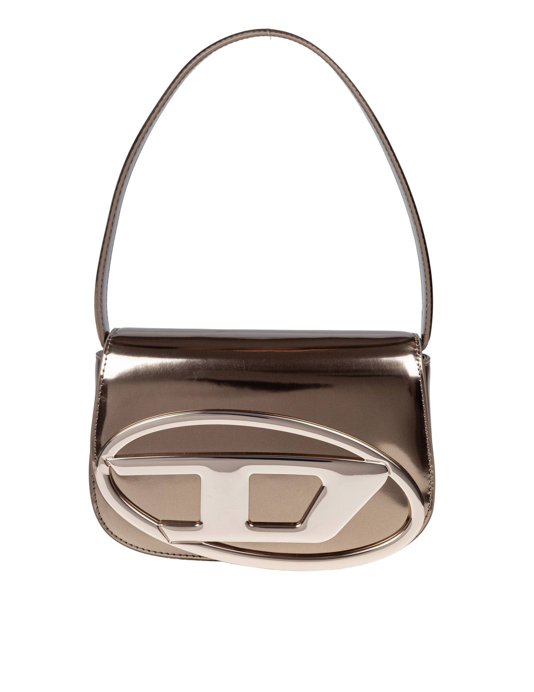 DIESEL 1DR SHOULDER BAG IN GOLD COLOR MIRROR LEATHER