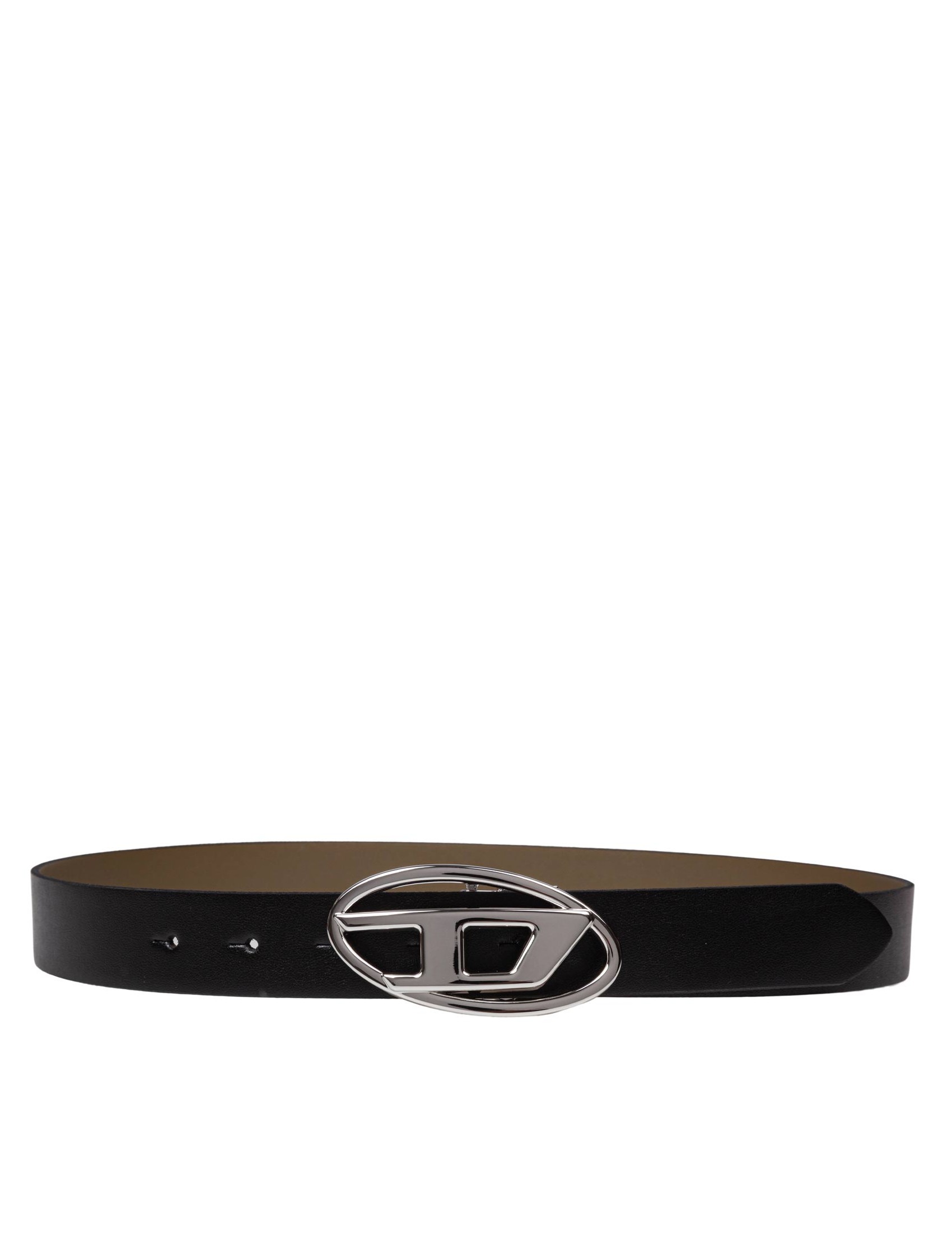 DIESEL 1DR REVERSIBLE LEATHER BELT BLACK AND MUD