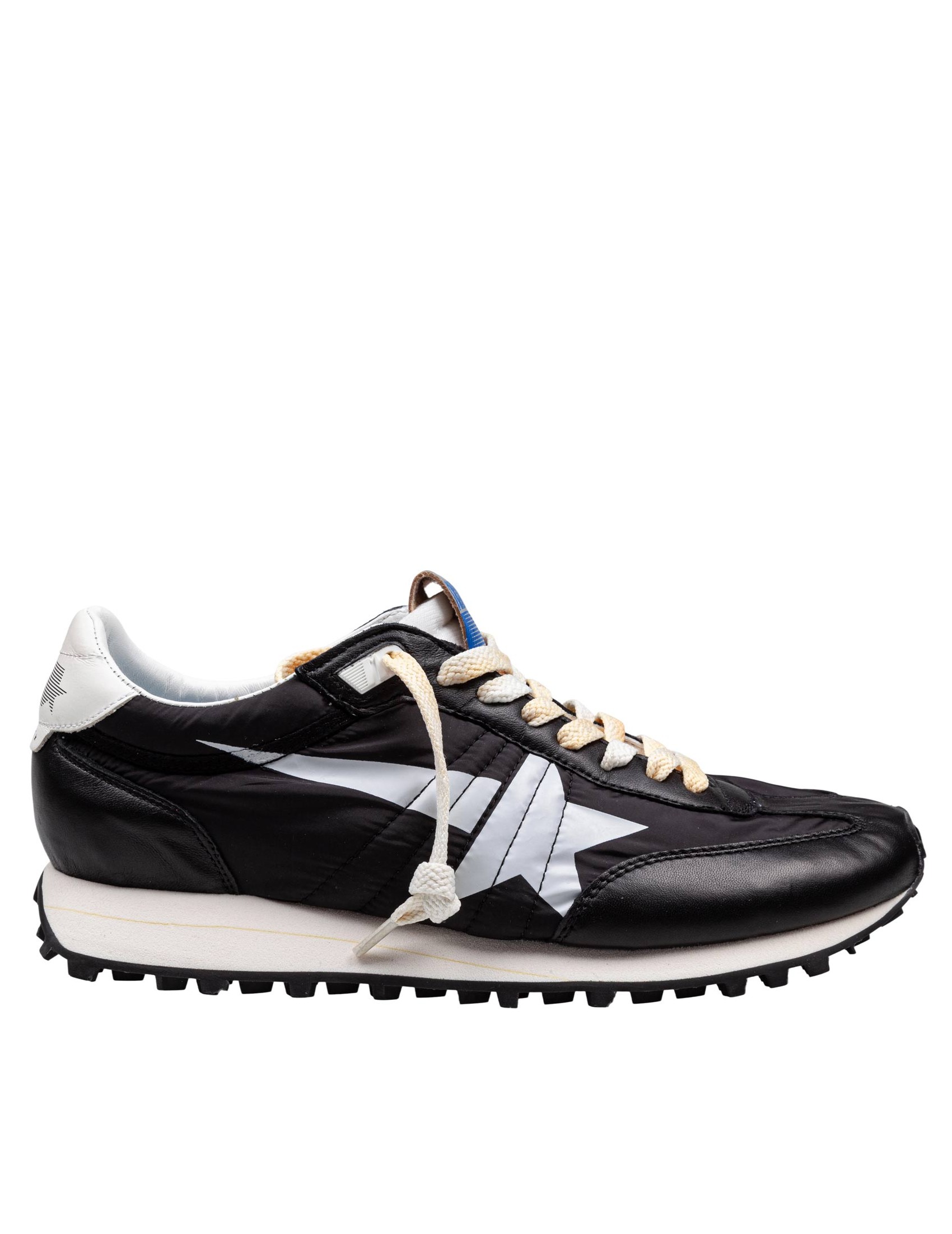 GOLDEN GOOSE SNEAKERS RUNNING IN PELLE E NYLON COLORE NERO