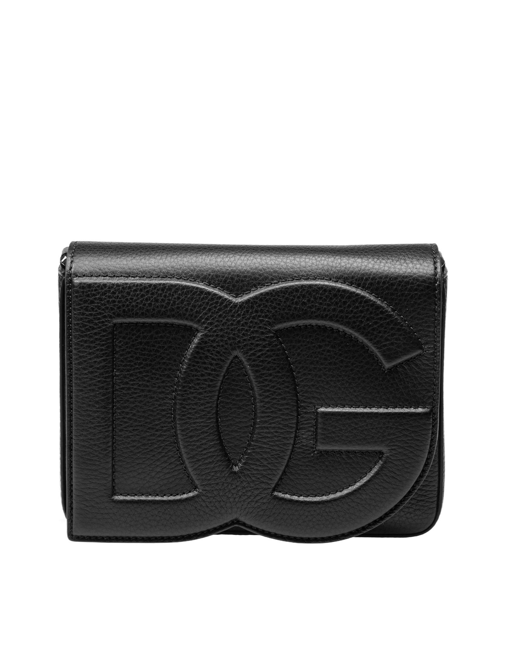 DOLCE & GABBANA BLACK DEER LEATHER SHOULDER BAG