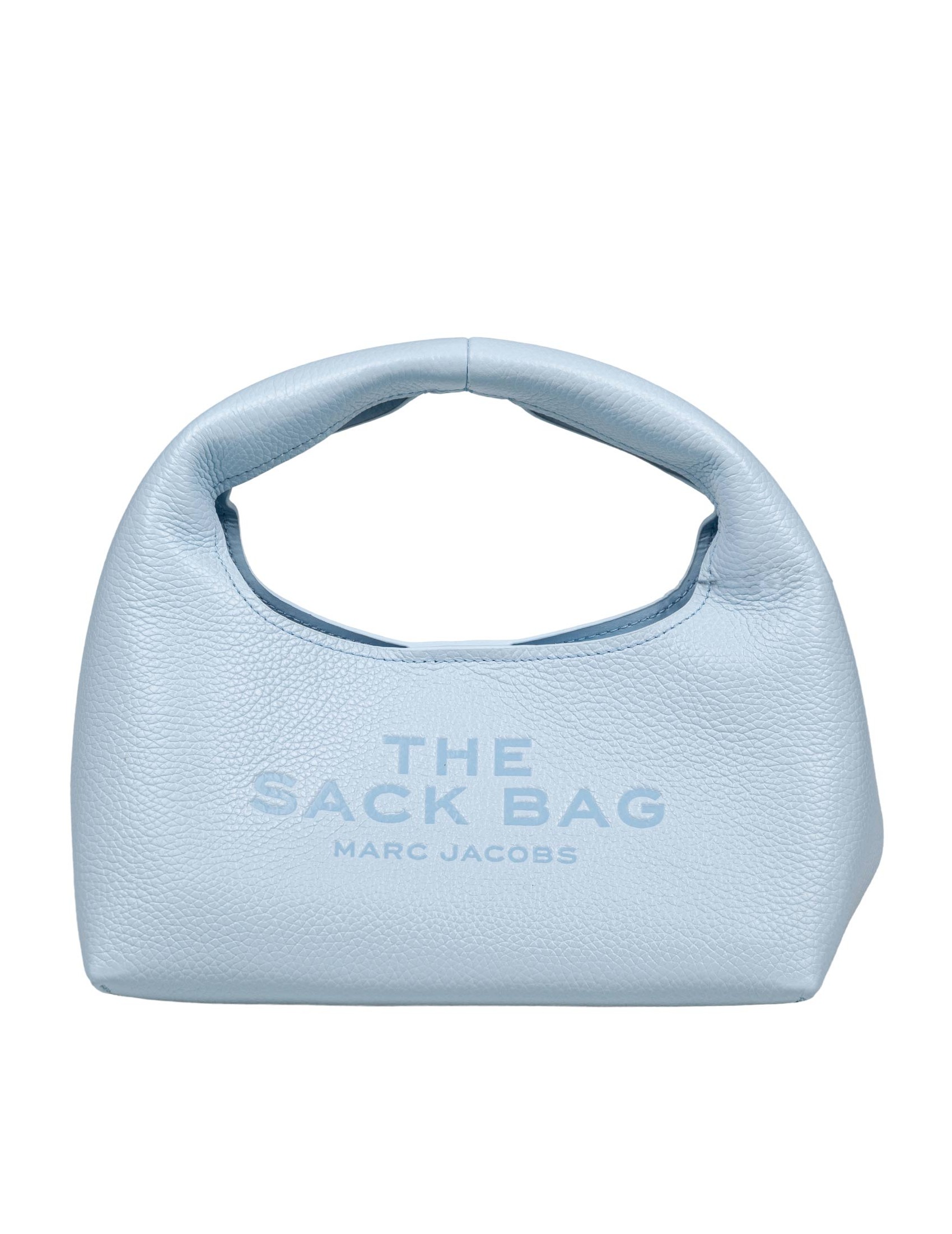 MARC JACOBS THE MINI SACK BAG IN PELLE COLORE CELESTE