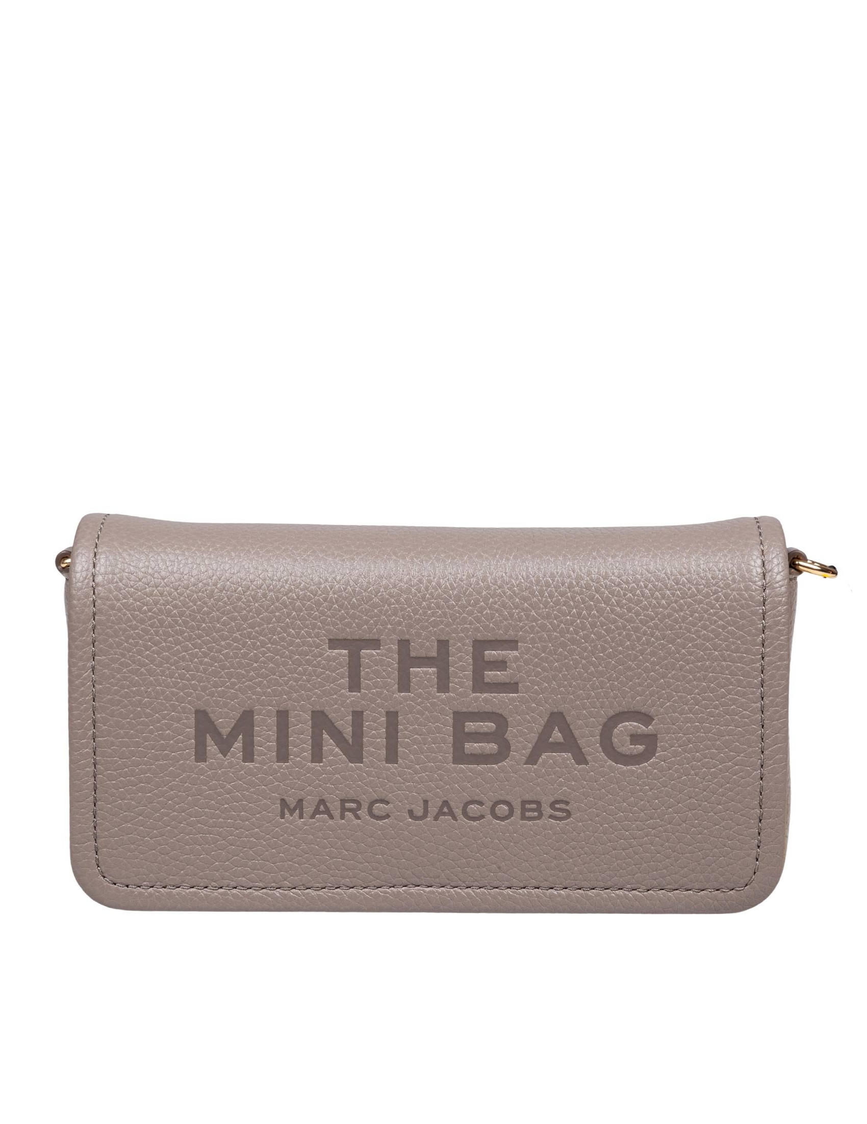 MARC JACOBS THE MINI BAG IN CEMENT COLOR LEATHER