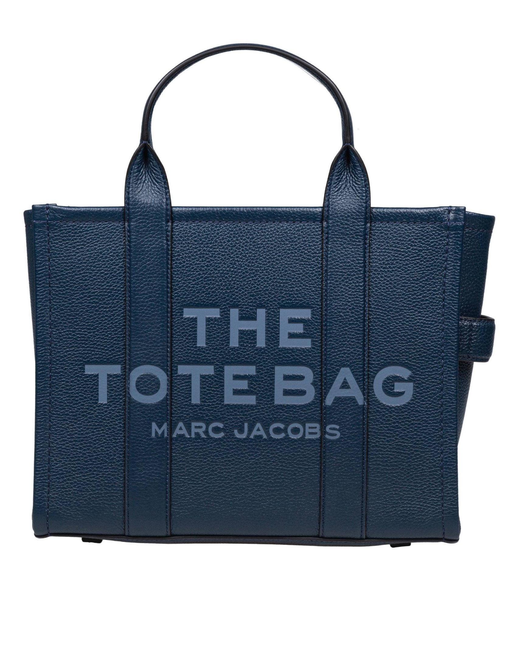 MARC JACOBS MEDIUM TOTE BAG IN BLUE LEATHER