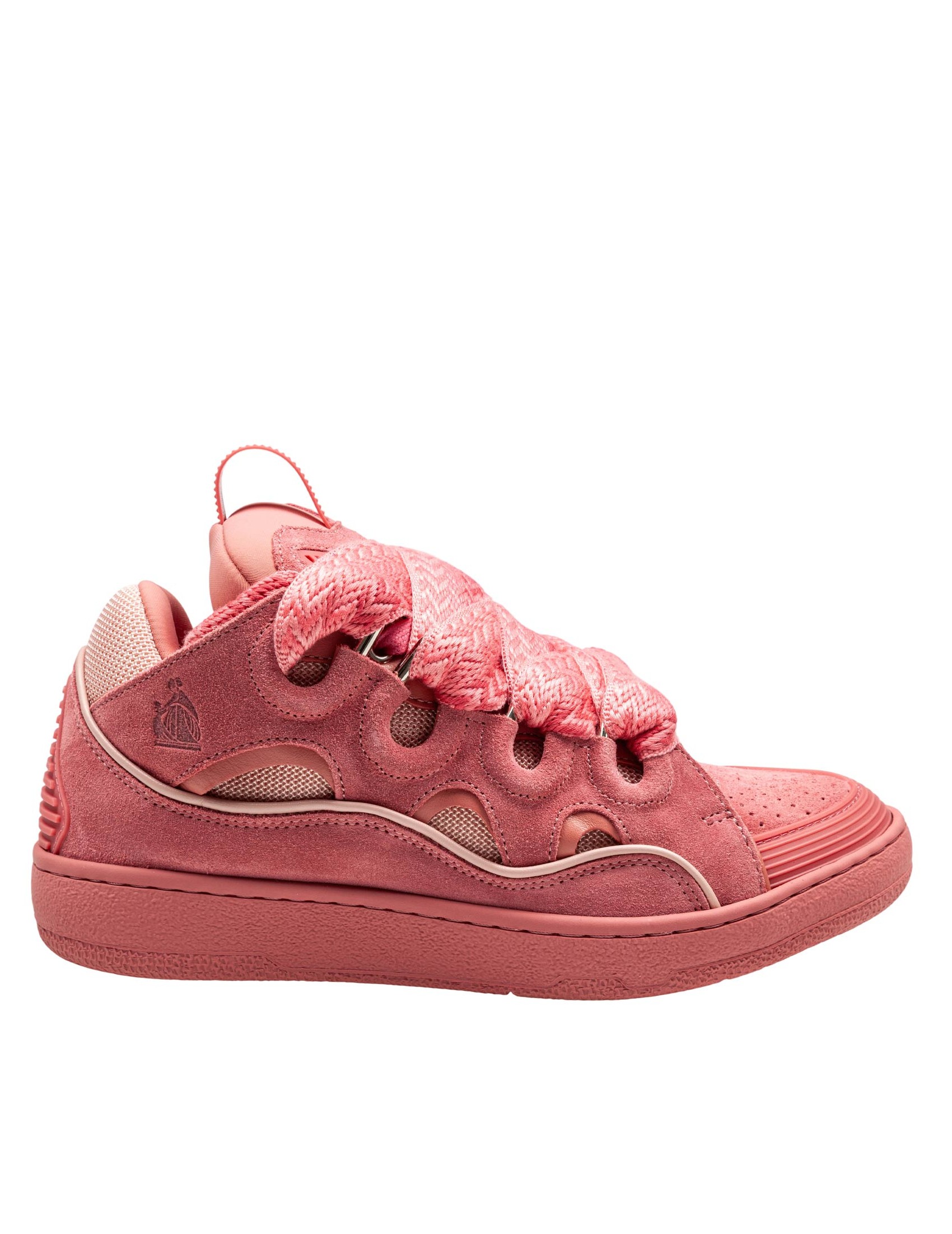 LANVIN CURB SNEAKERS IN CAMOSCIO COLORE ROSA