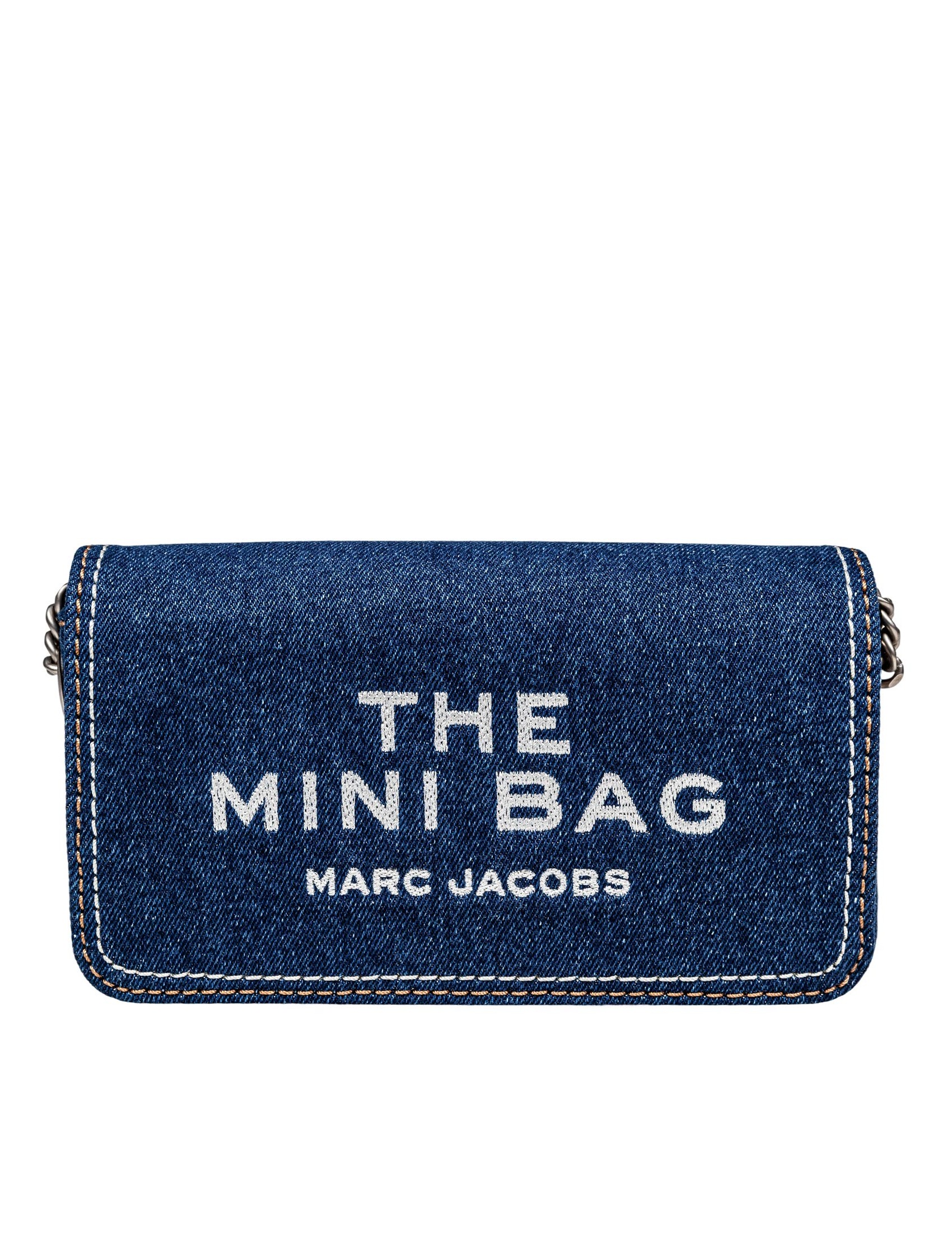 MARC JACOBS THE MINI BAG IN DENIM COLOR BLUE JEANS