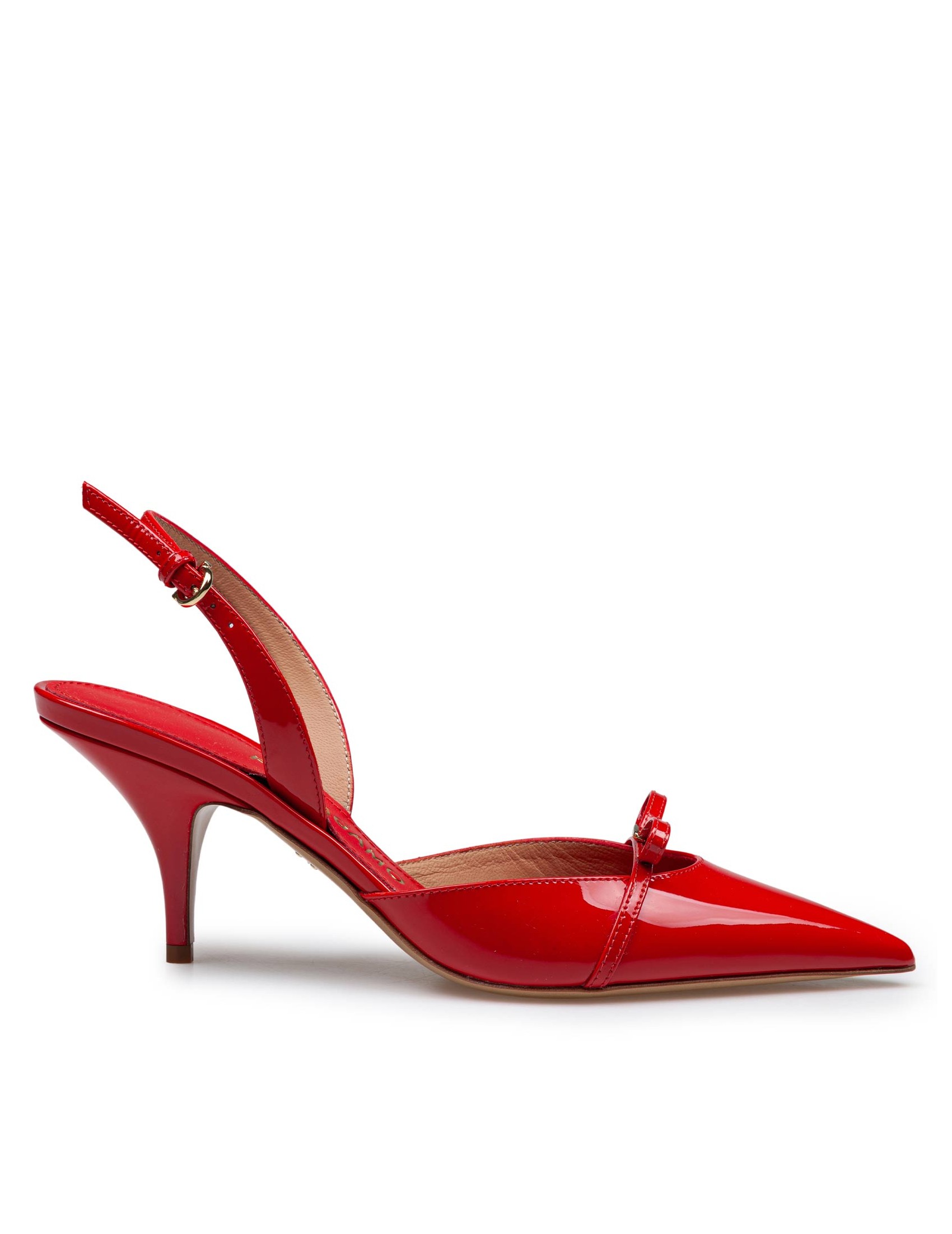 FERRAGAMO SLINGBACK GILLA 70 IN PATENT LEATHER COLOR RED