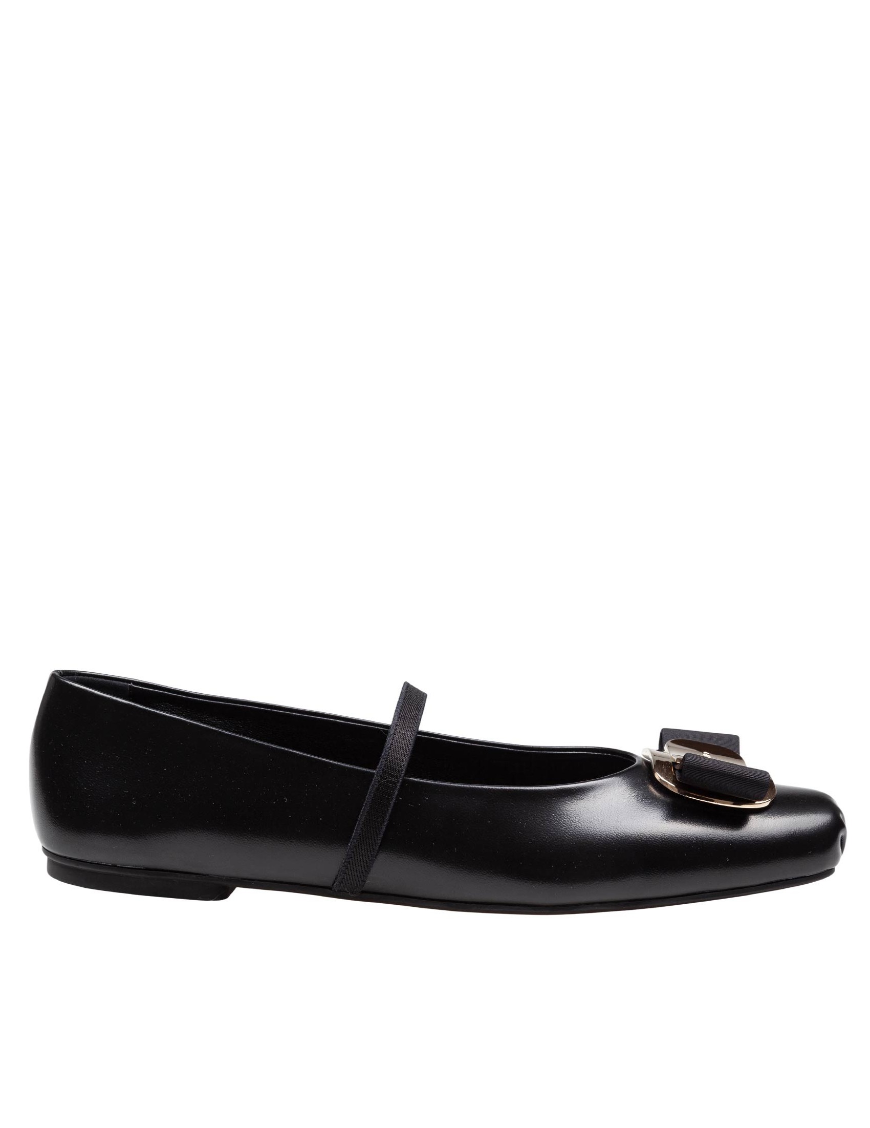 FERRAGAMO BALLERINA ZINA IN PELLE COLORE NERO