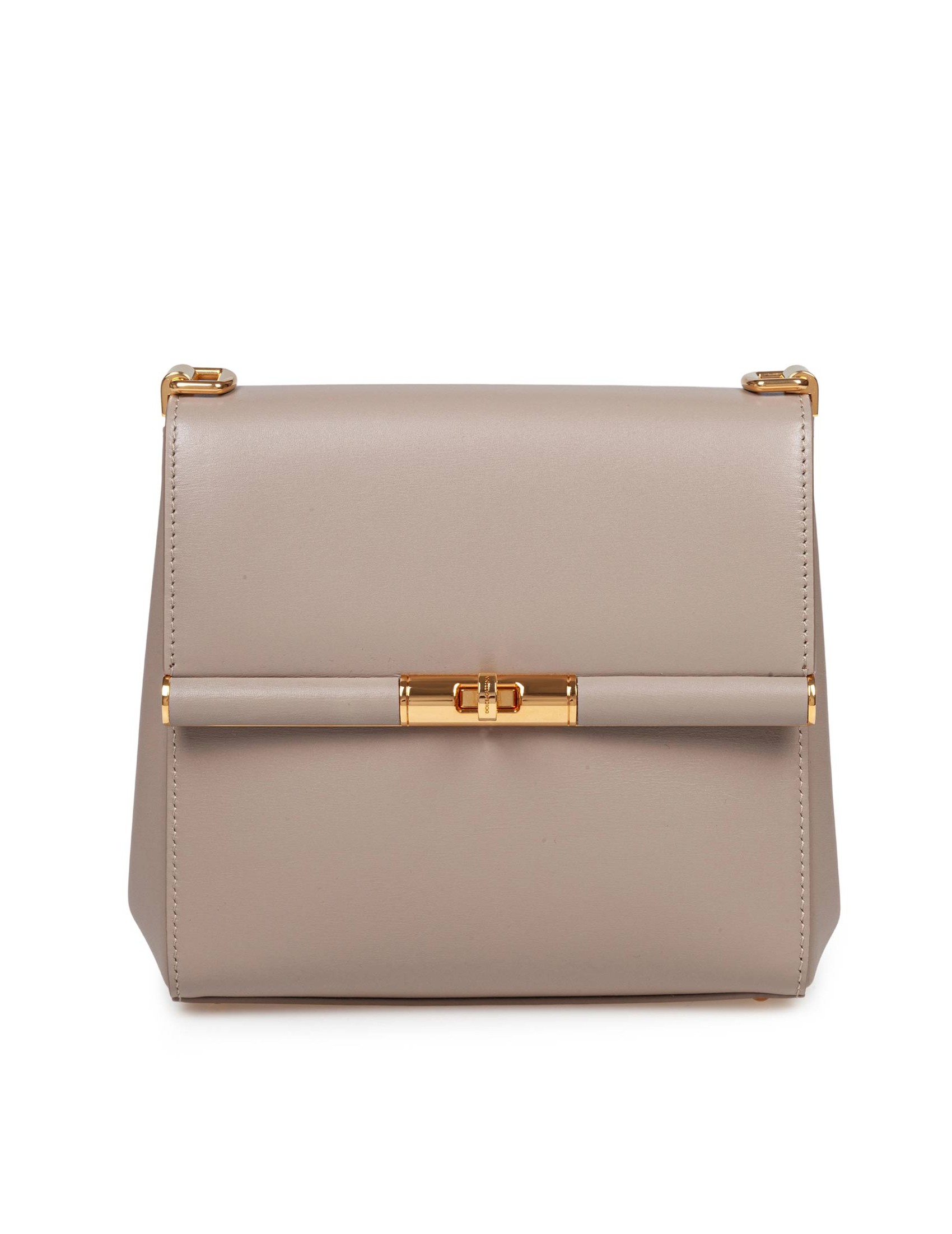 DOLCE & GABBANA MARLENE SHOULDER BAG IN TAUPE LEATHER