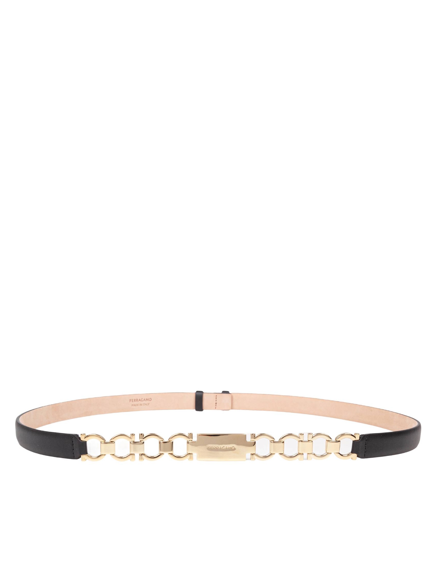 FERRAGAMO BIJOUX BELT IN BLACK LEATHER