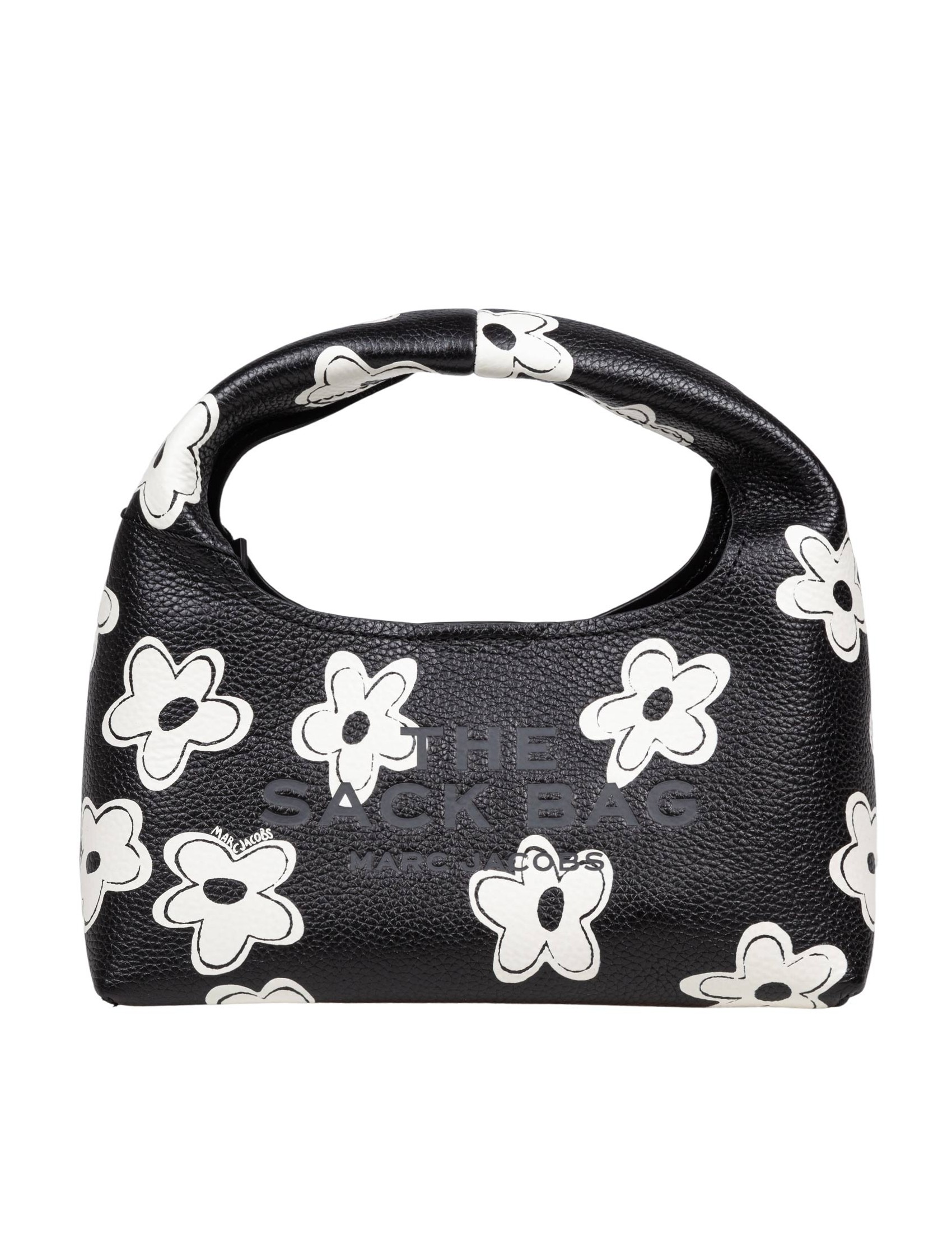 MARC JACOBS THE MINI SACK IN LEATHER WITH FLOWER PRINT