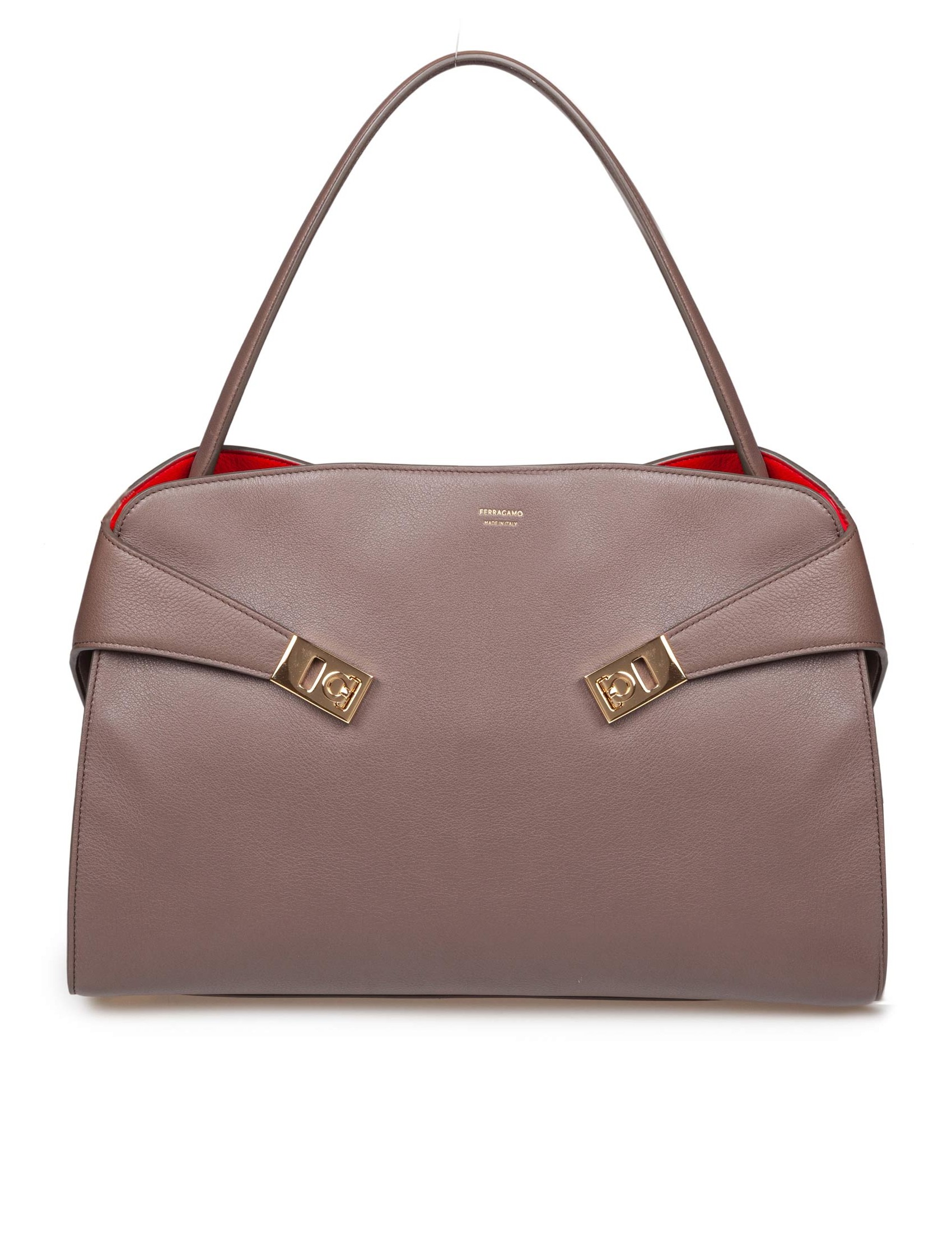 FERRAGAMO BORSA A SPALLA UG SOFT L COLORE CLAY