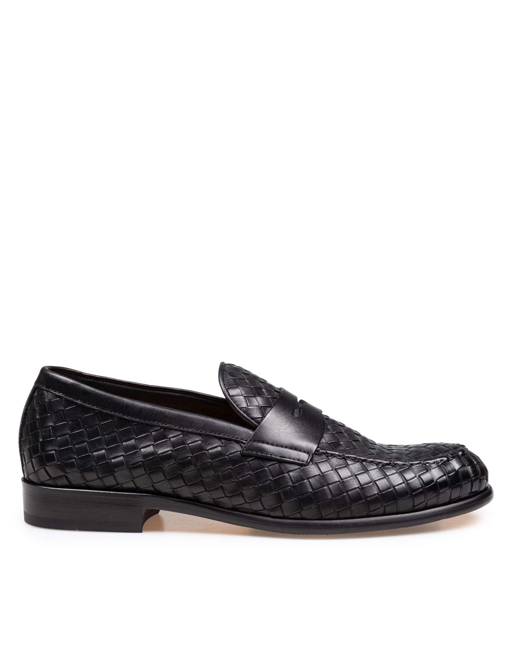 DOUCAL'S PENNY ADLER MOCCASIN IN WOVEN LEATHER COLOR BLACK