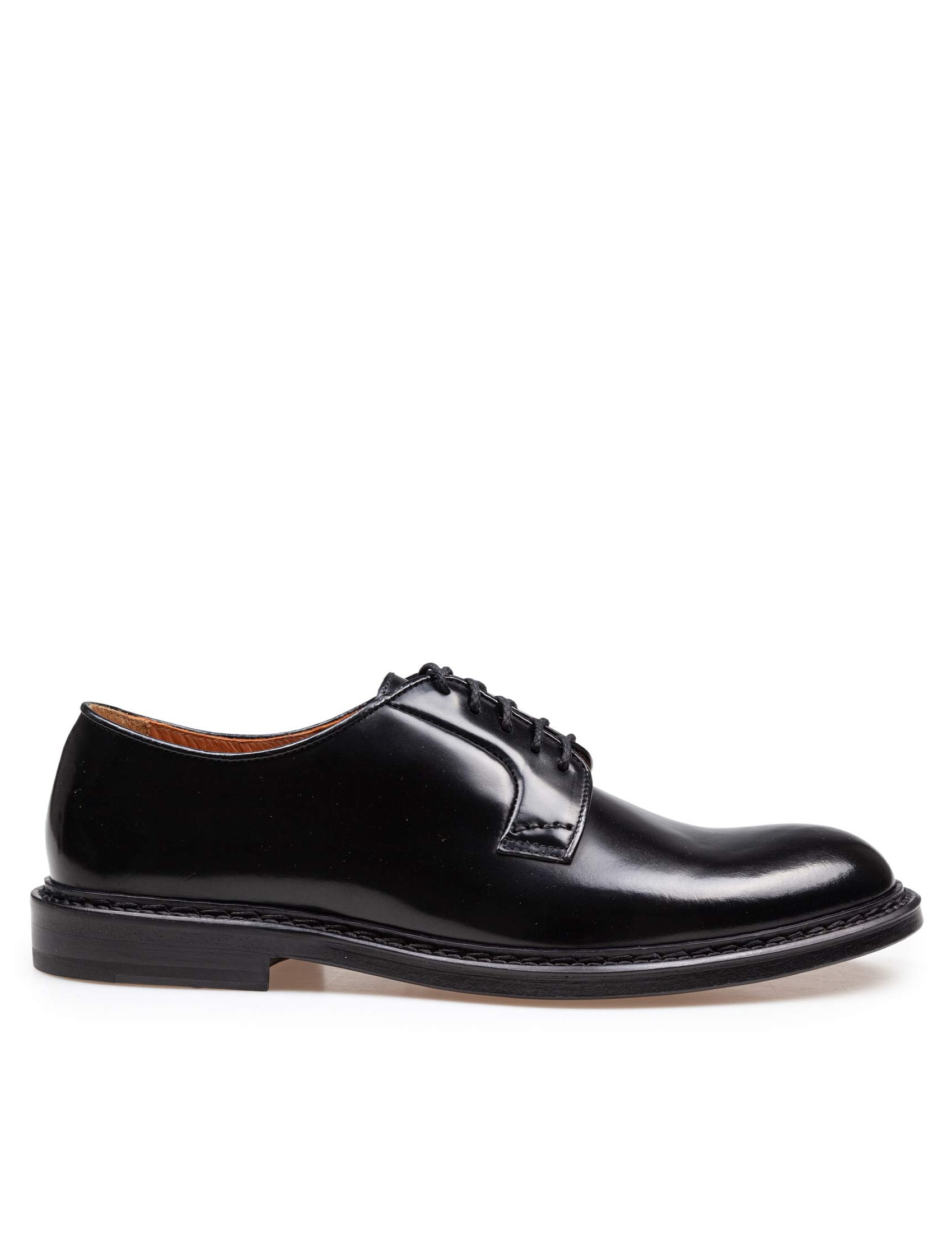 DOUCAL'S DERBY SHOE IN BLACK LEATHER